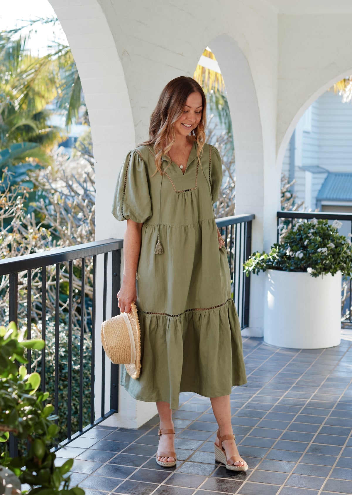 SASKIA DRESS - OLIVE GREEN
