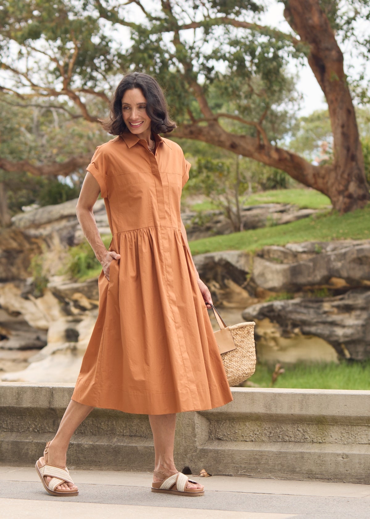 HARPER SHIRTDRESS - CAMEL