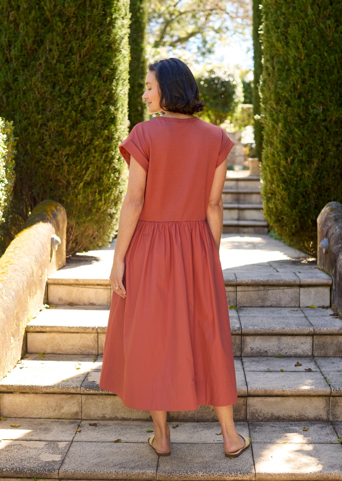 GRETA MIDI DRESS - TERRACOTTA - PETITE