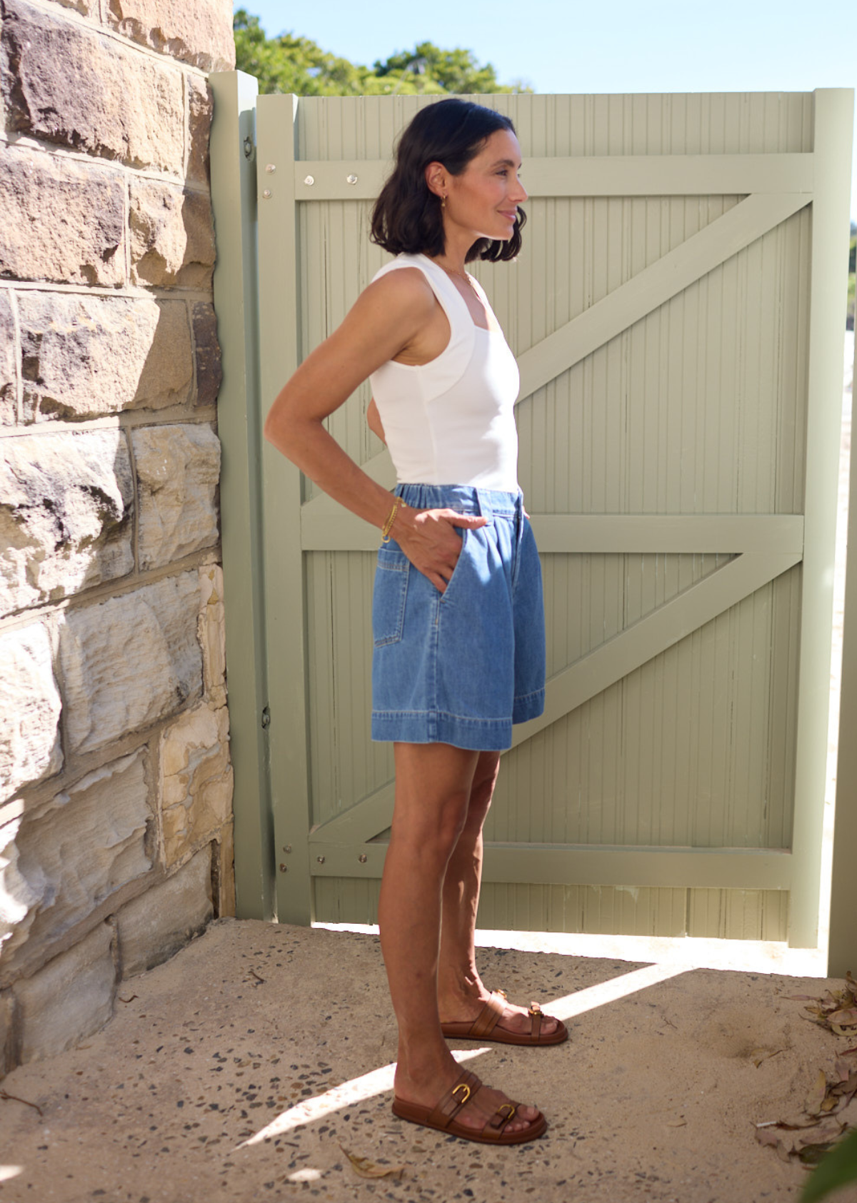 TOTTIE DENIM SHORT - MID BLUE