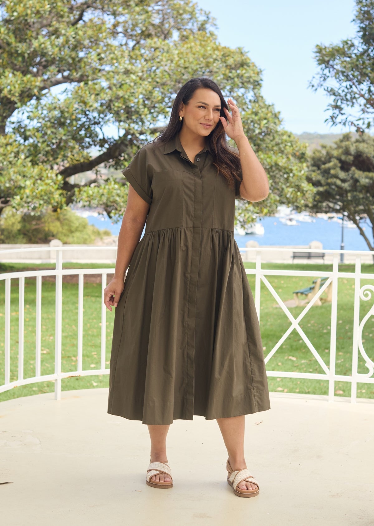 HARPER SHIRTDRESS - KHAKI