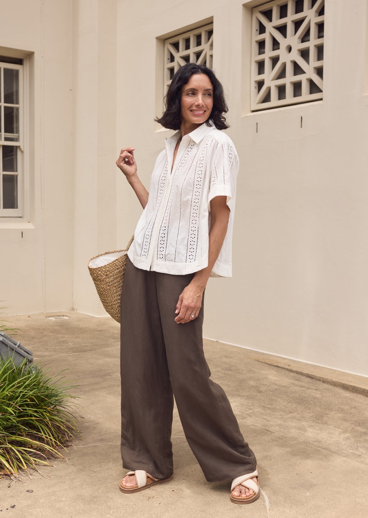 SADIE EMBROIDERED SHIRT - IVORY