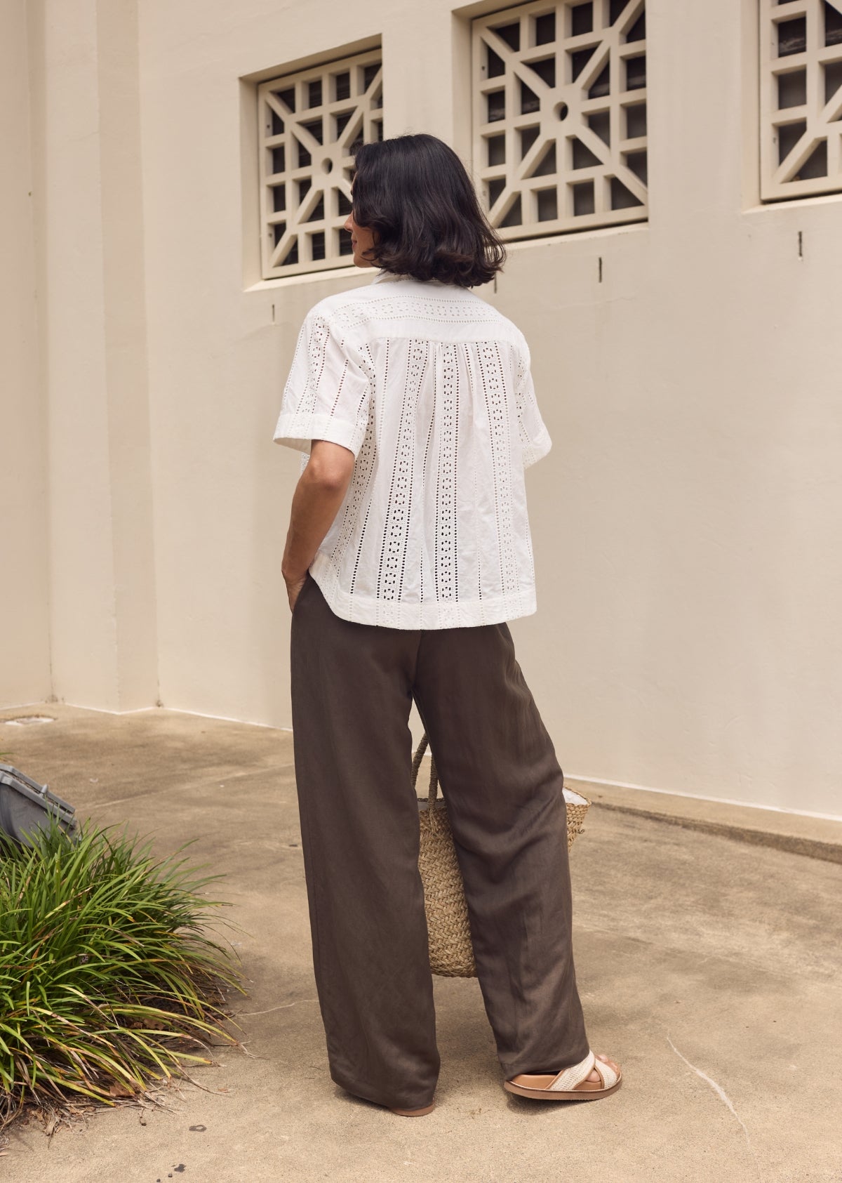 SADIE EMBROIDERED SHIRT - IVORY