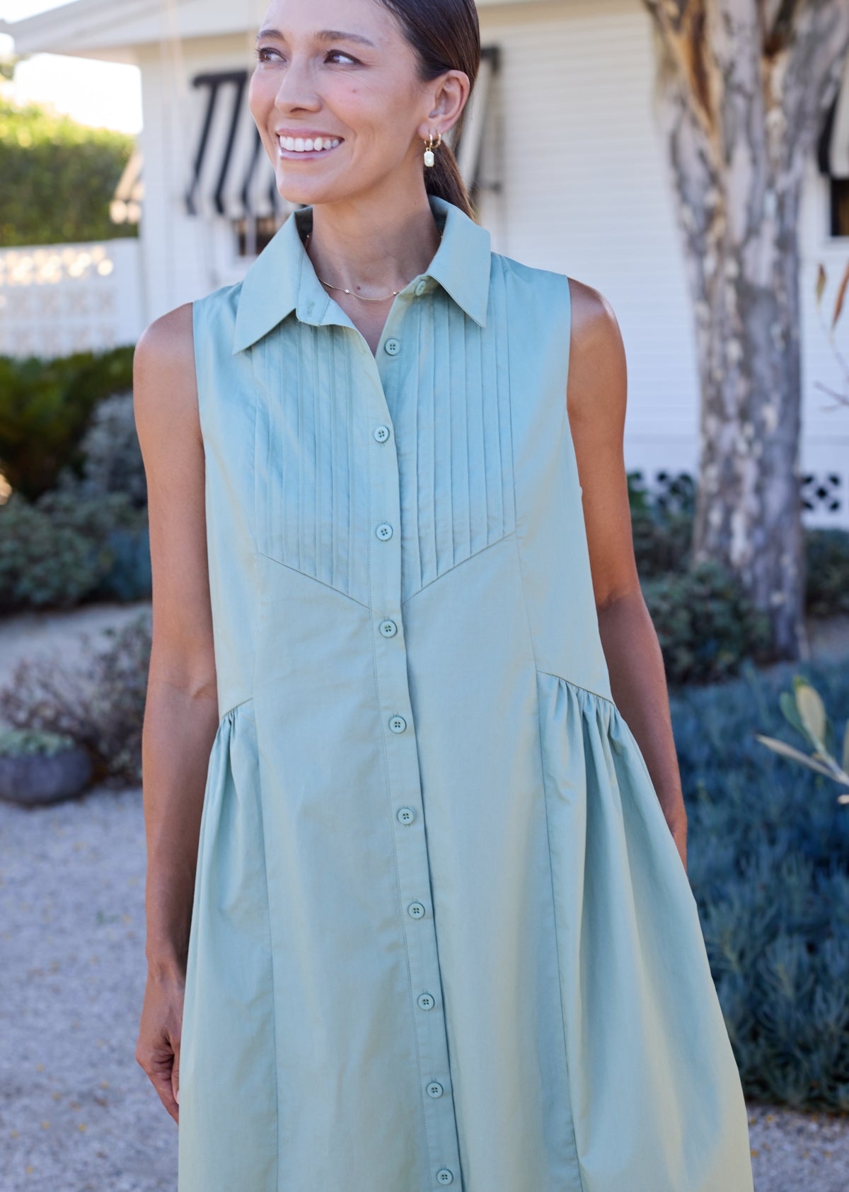 CORINNE SHIRTDRESS - PISTACHIO