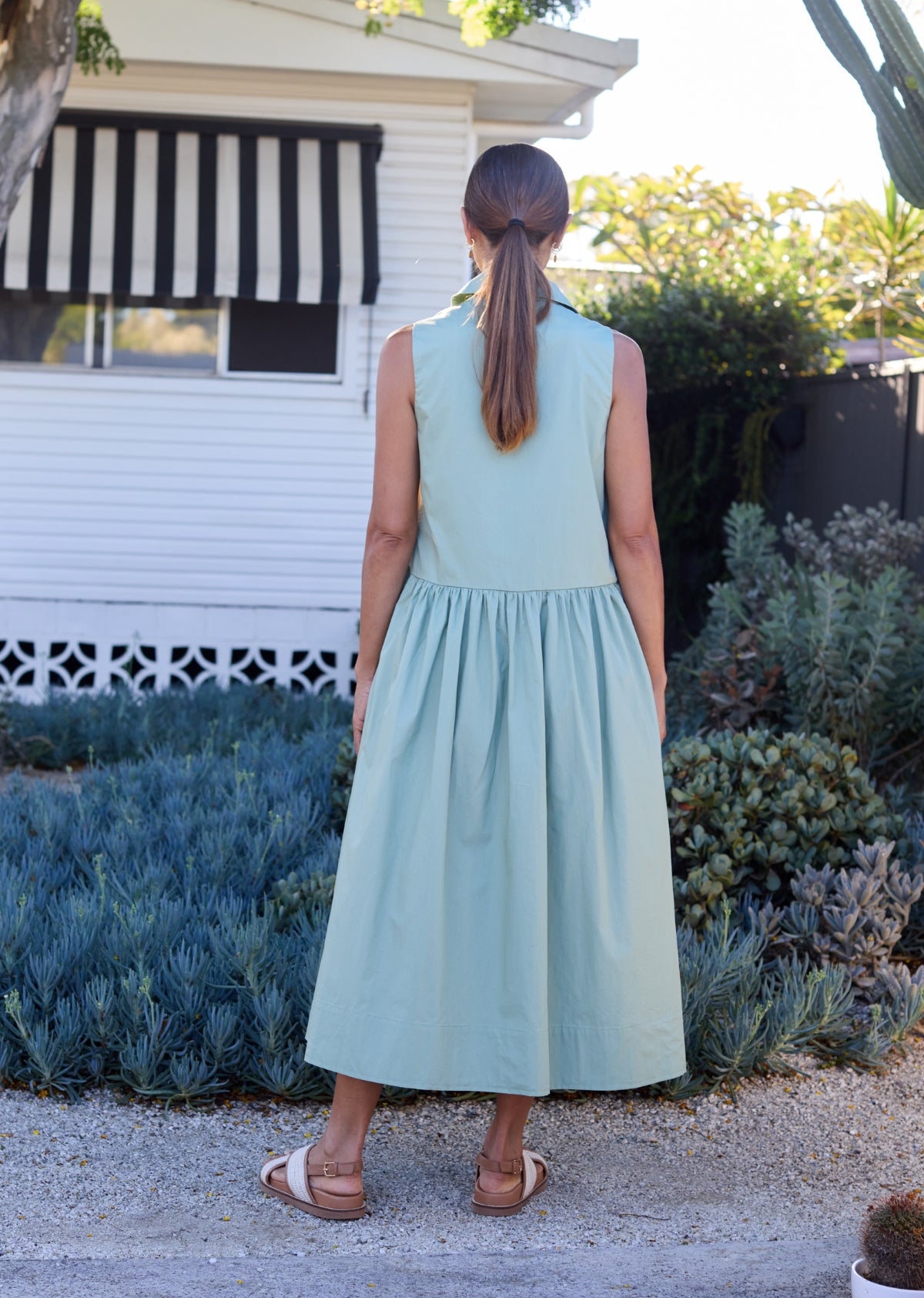 CORINNE SHIRTDRESS - PISTACHIO