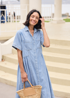 white christmas dresses MONTANA DENIM SHIRTDRESS - PETITE