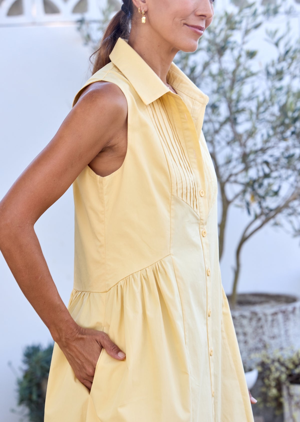 CORINNE SHIRTDRESS - LEMON
