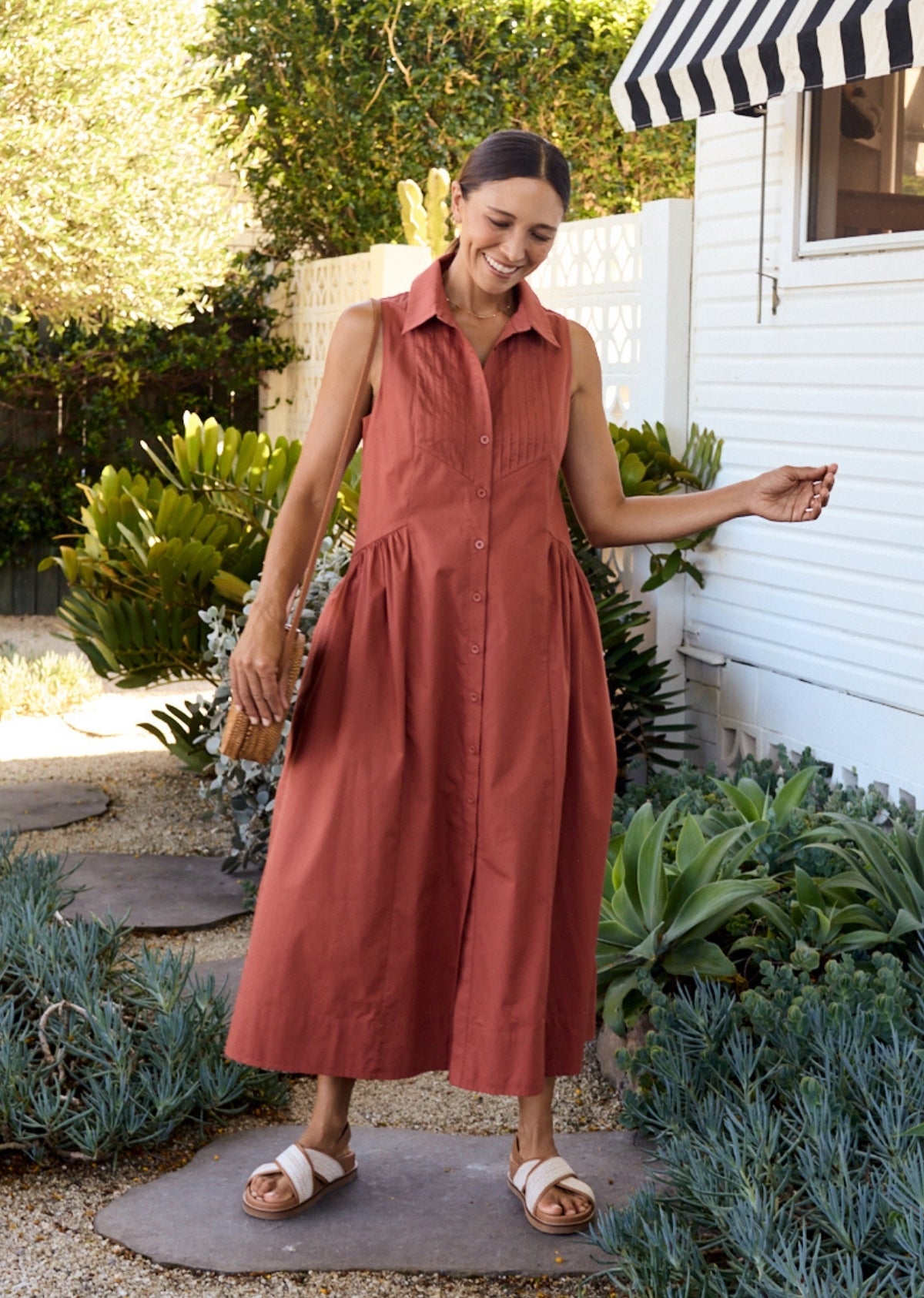 CORINNE SHIRTDRESS - CINNAMON