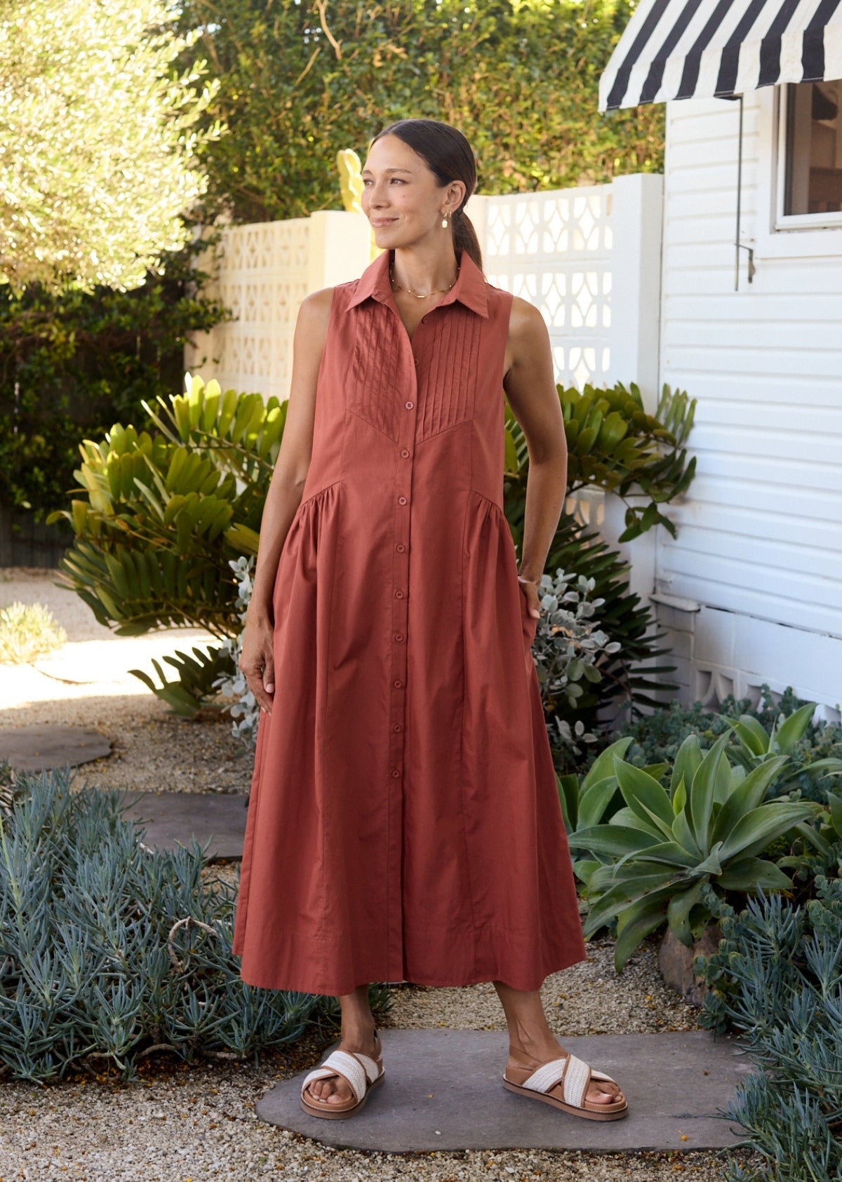 CORINNE SHIRTDRESS - CINNAMON