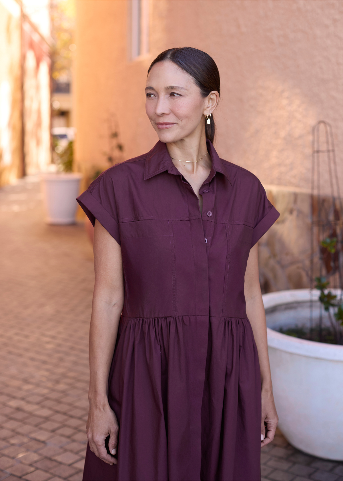 HARPER SHIRTDRESS - WINE