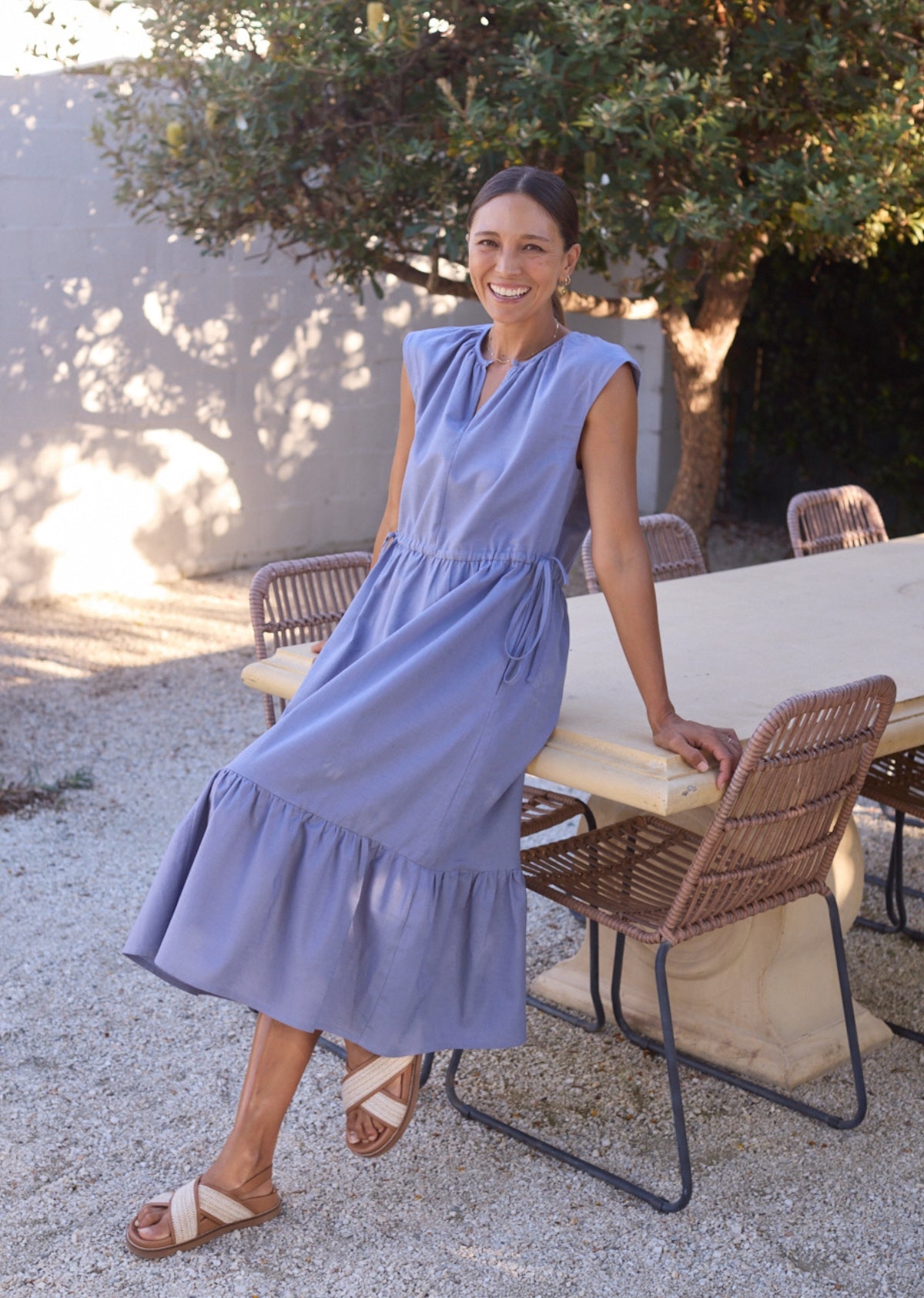 CHIARA MIDI DRESS - CORNFLOWER