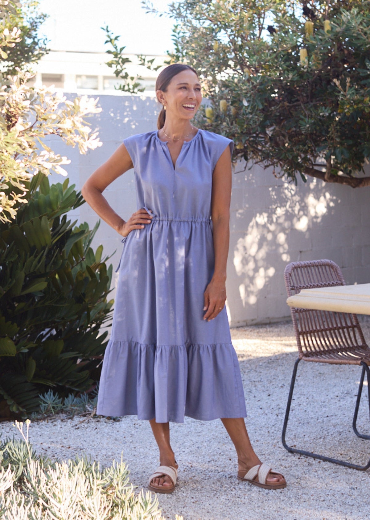 CHIARA MIDI DRESS - CORNFLOWER