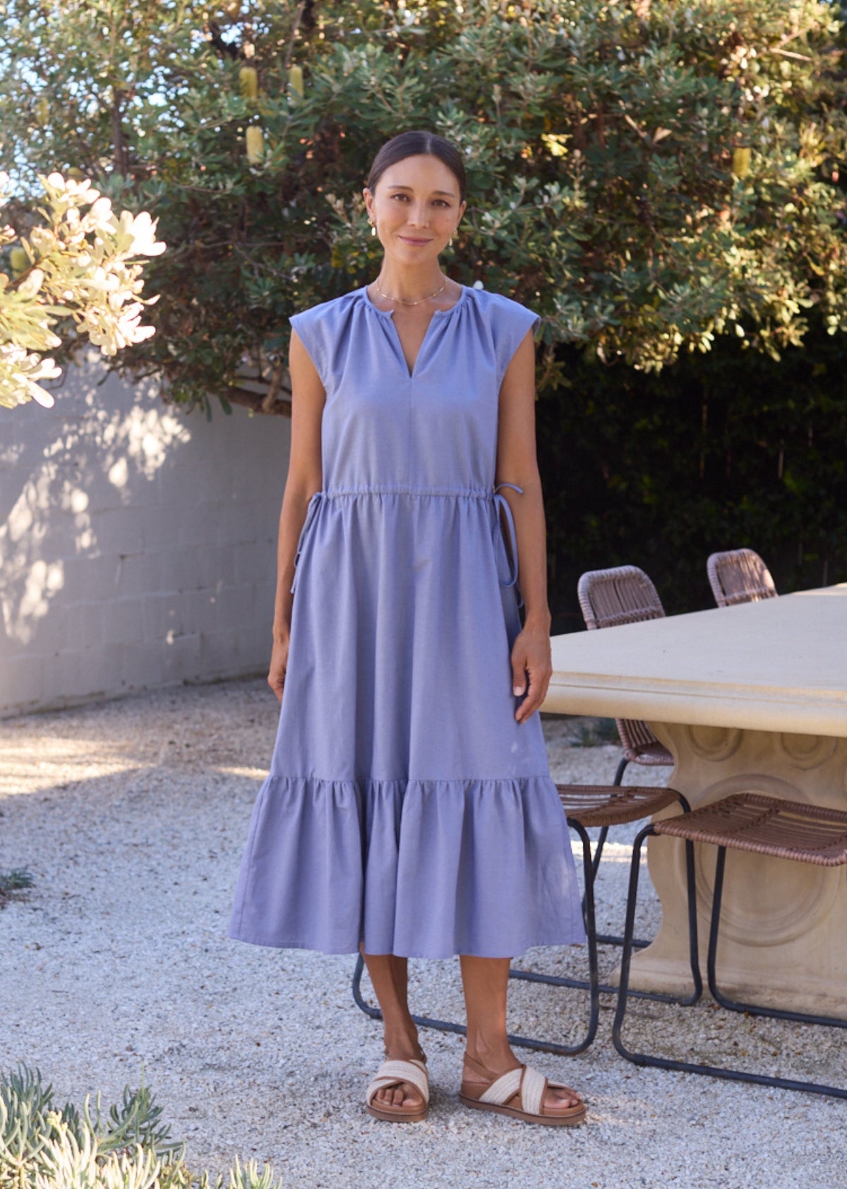 CHIARA MIDI DRESS - CORNFLOWER