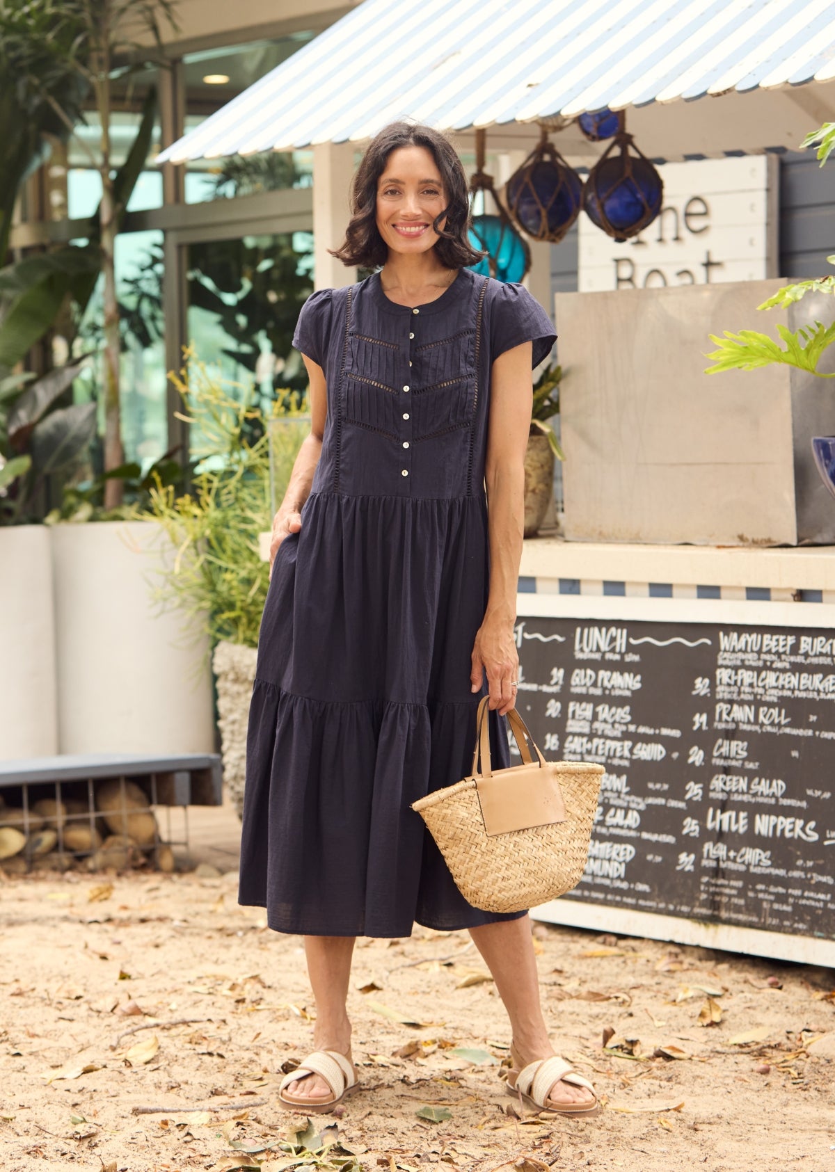 PALOMA MIDI DRESS - FRENCH NAVY