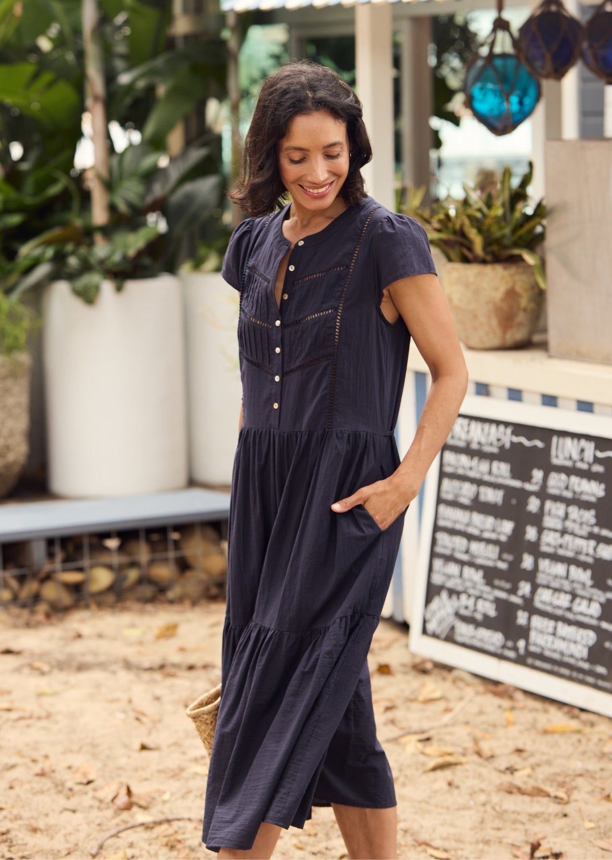 PALOMA MIDI DRESS - FRENCH NAVY