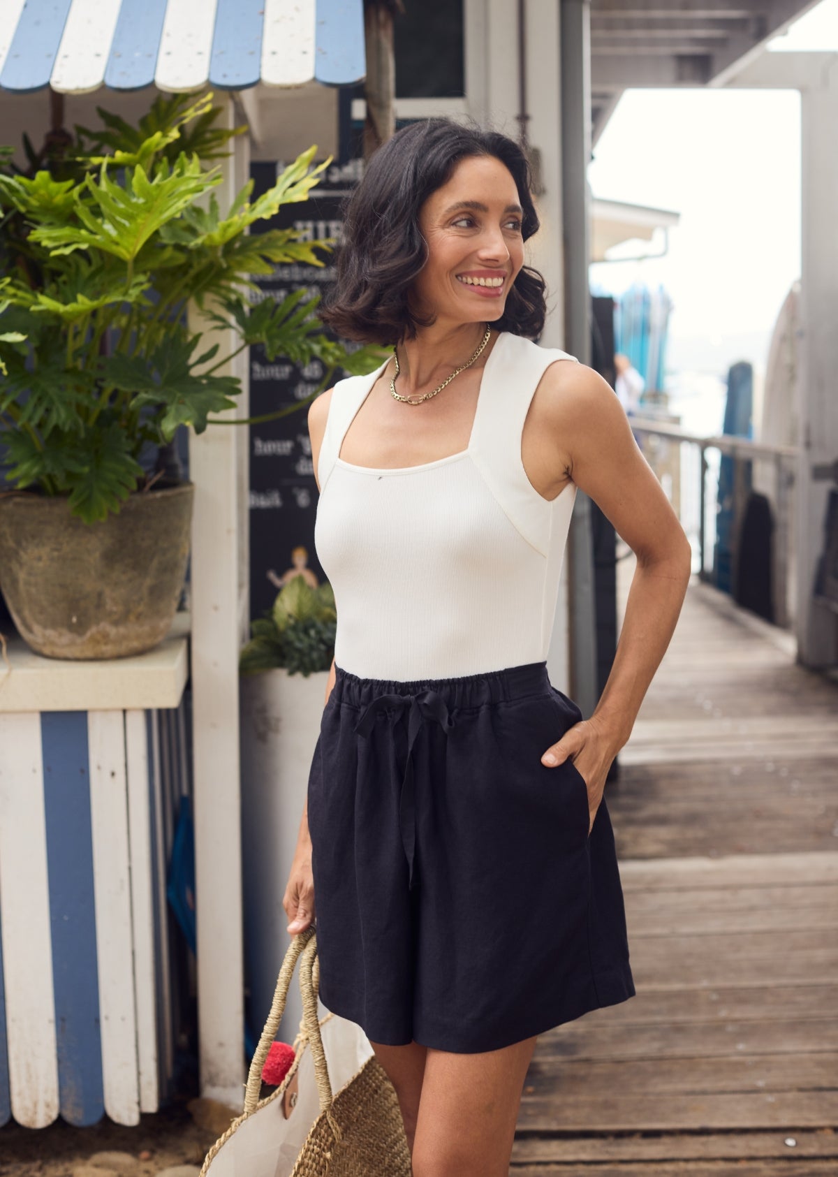 JEMIMA RIB TANK - IVORY