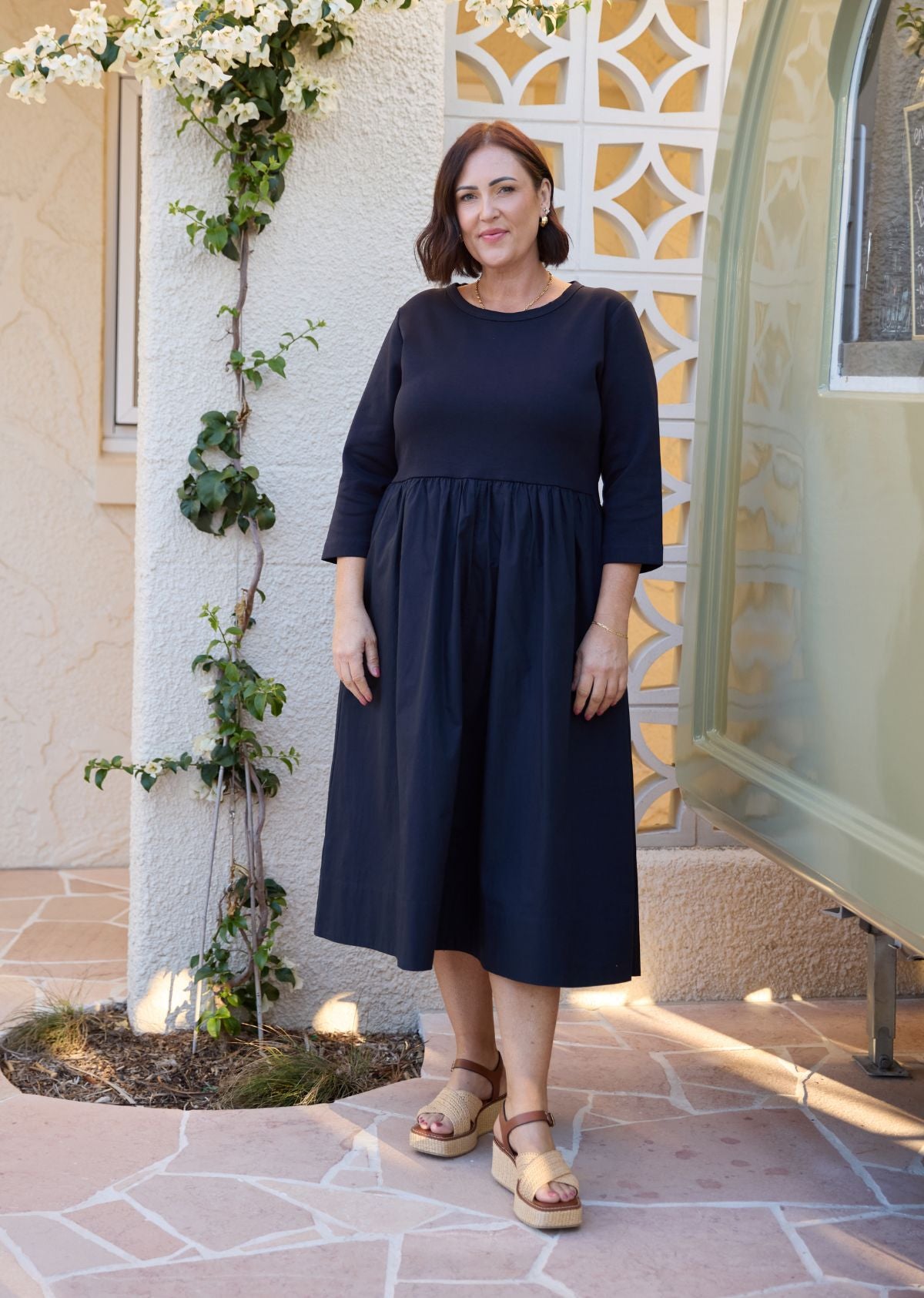 LOLA MIDI DRESS - FRENCH NAVY