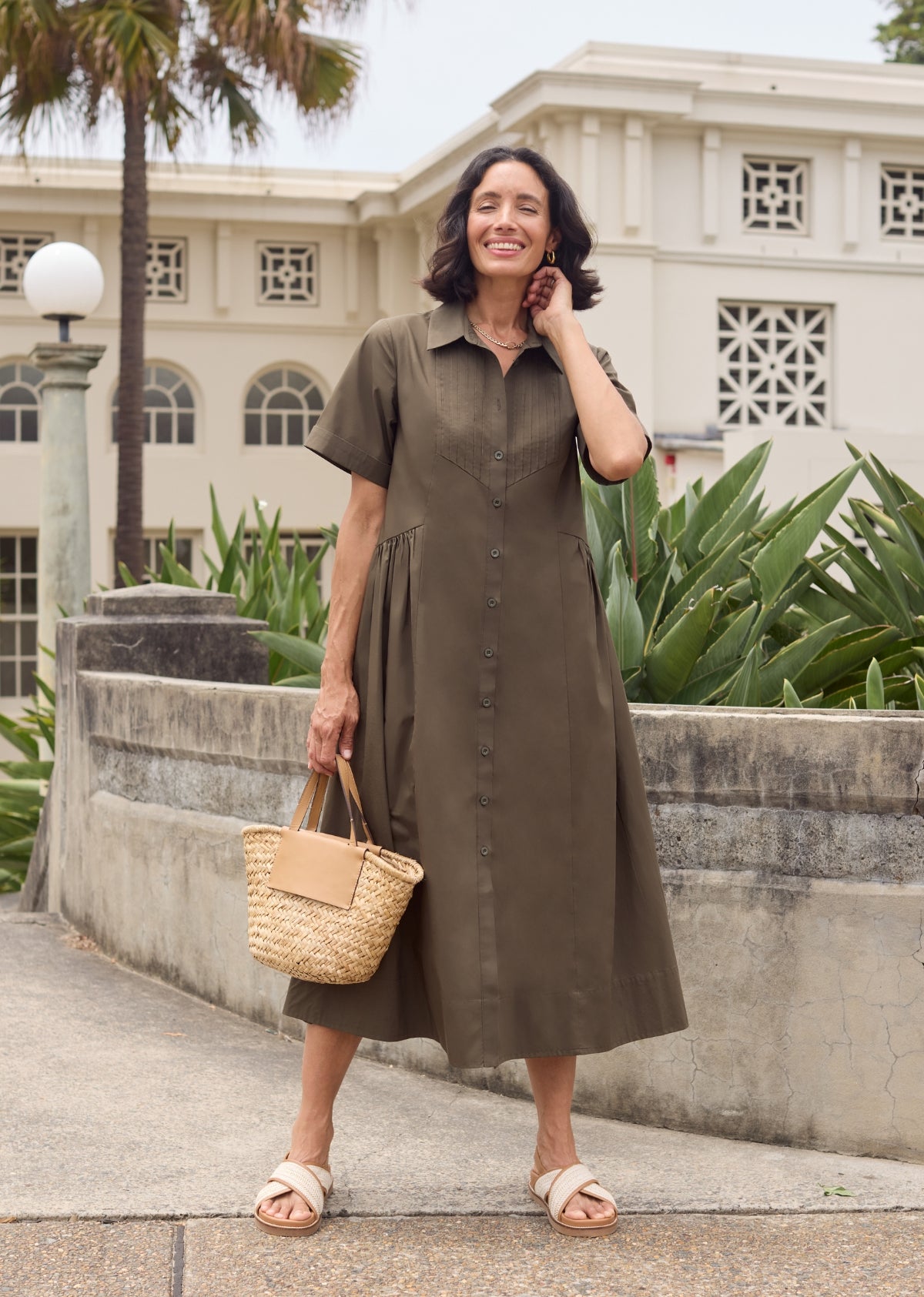 JULIETTE SHIRTDRESS - KHAKI