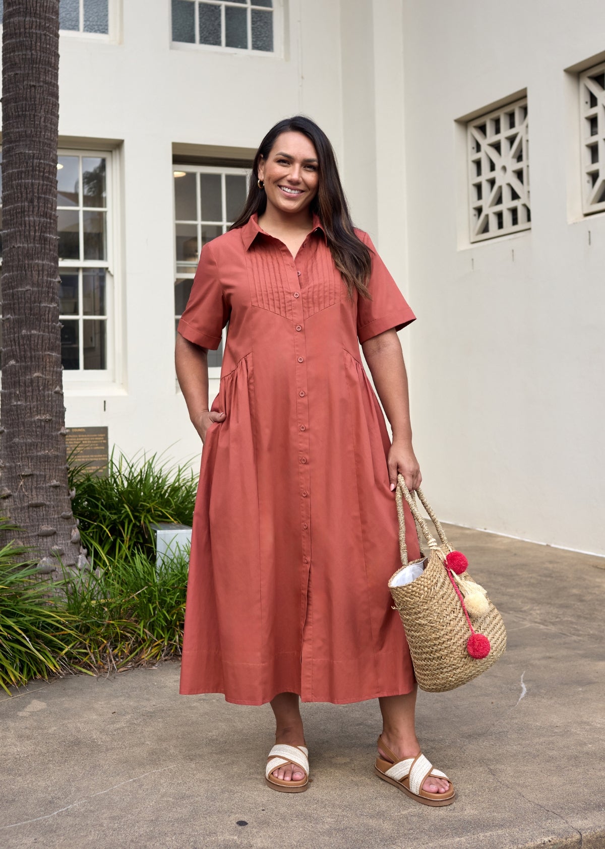 JULIETTE SHIRTDRESS - CINNAMON
