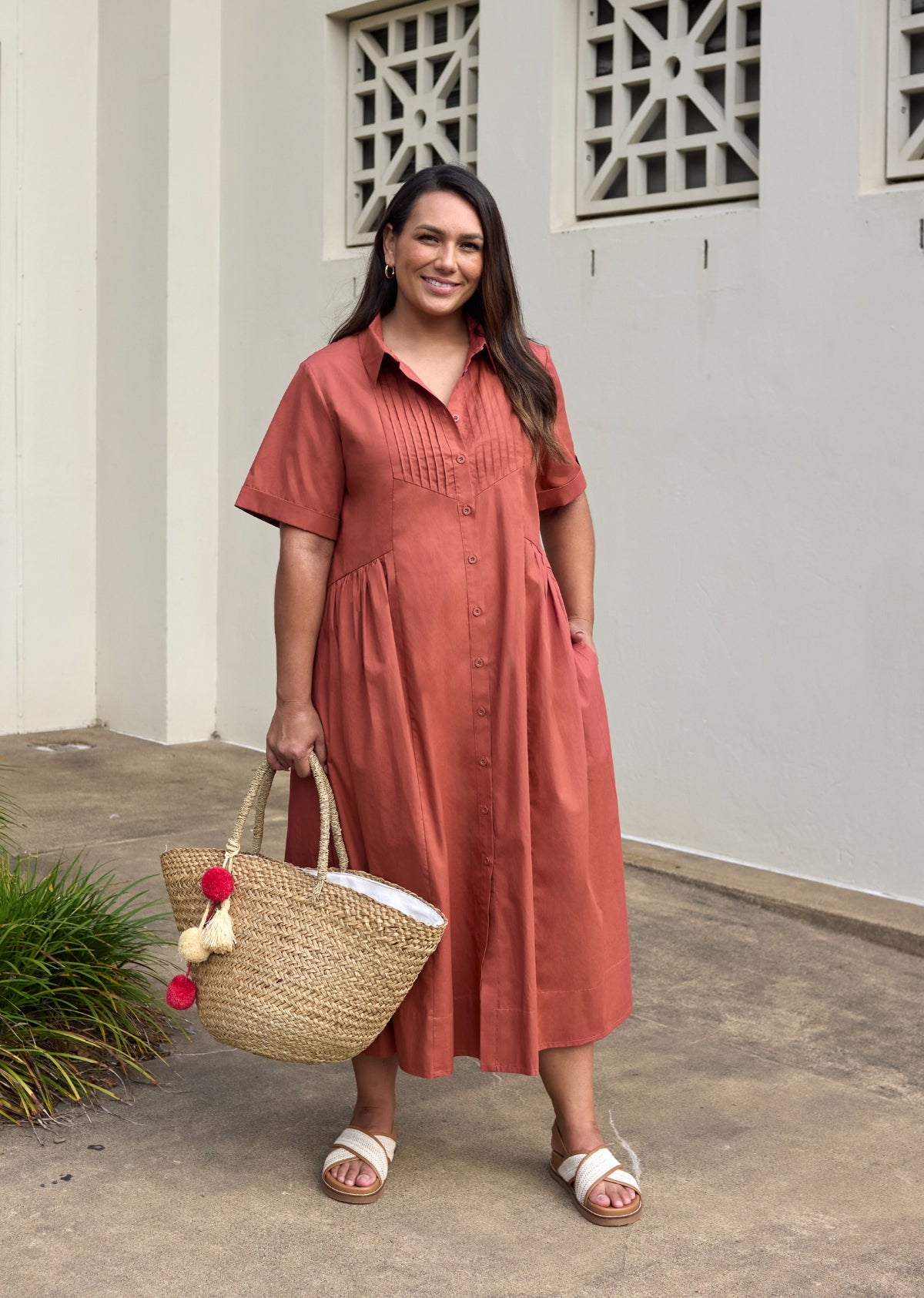 JULIETTE SHIRTDRESS - CINNAMON