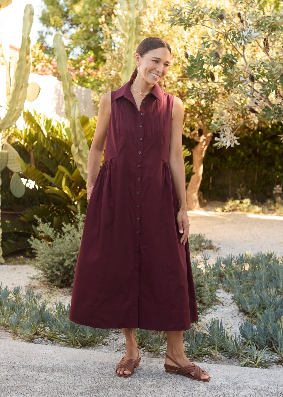 CORINNE SHIRTDRESS - WINE