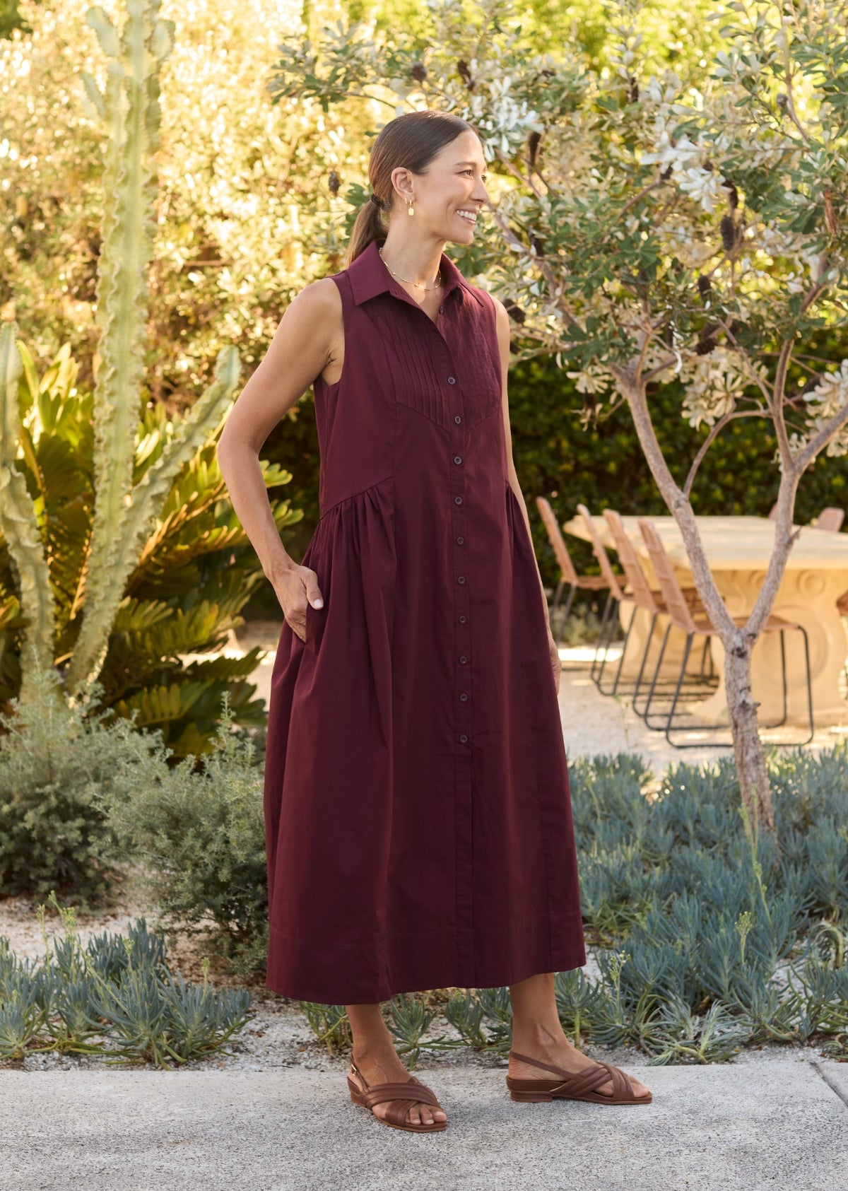 CORINNE SHIRTDRESS - WINE