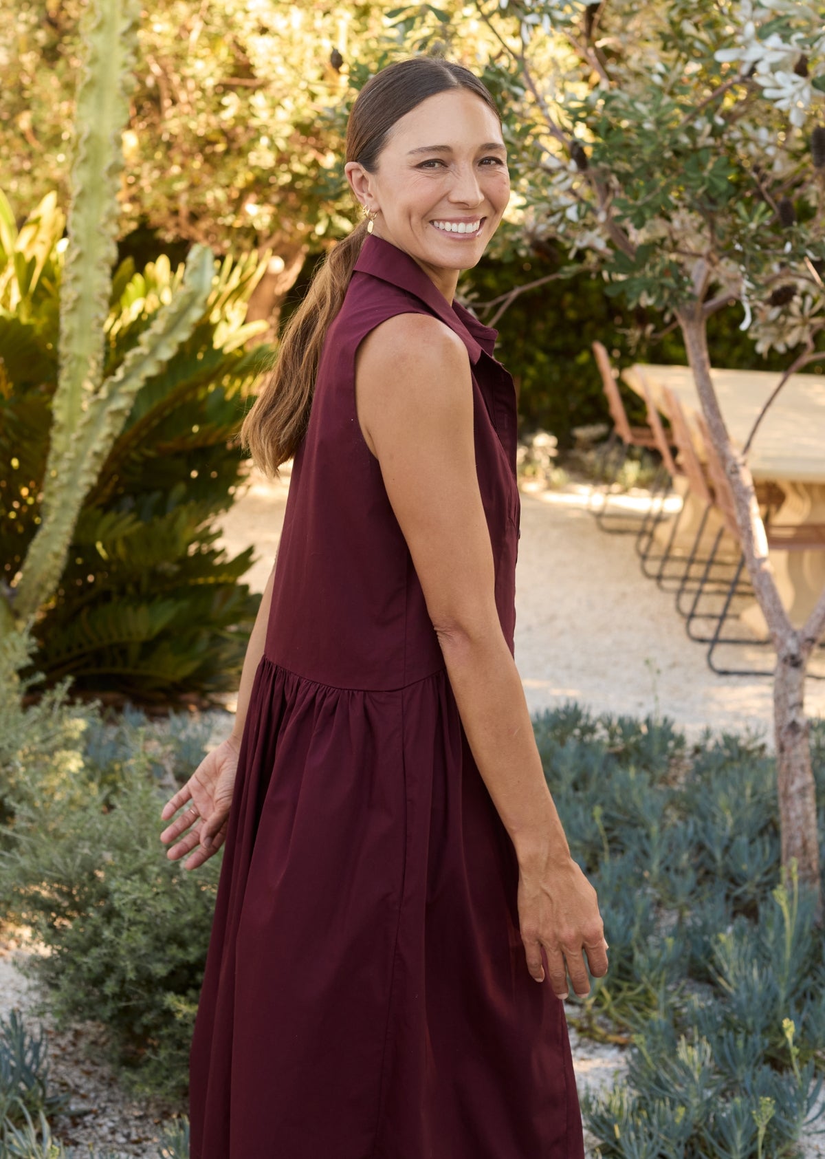 CORINNE SHIRTDRESS - WINE