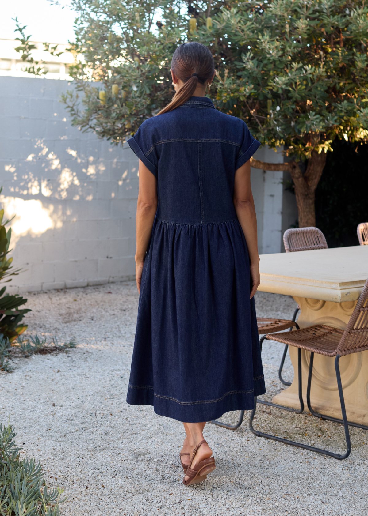 HARPER DENIM DRESS - INDIGO