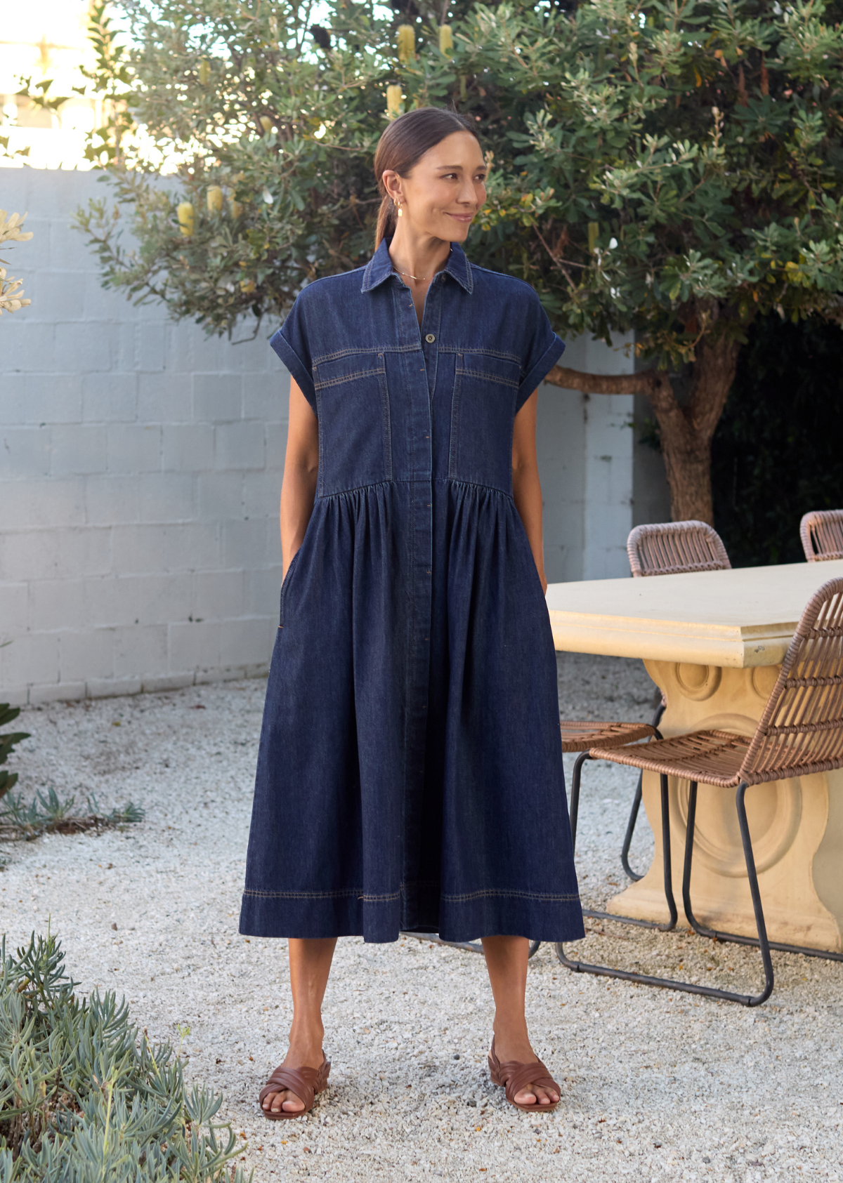 HARPER DENIM DRESS - INDIGO