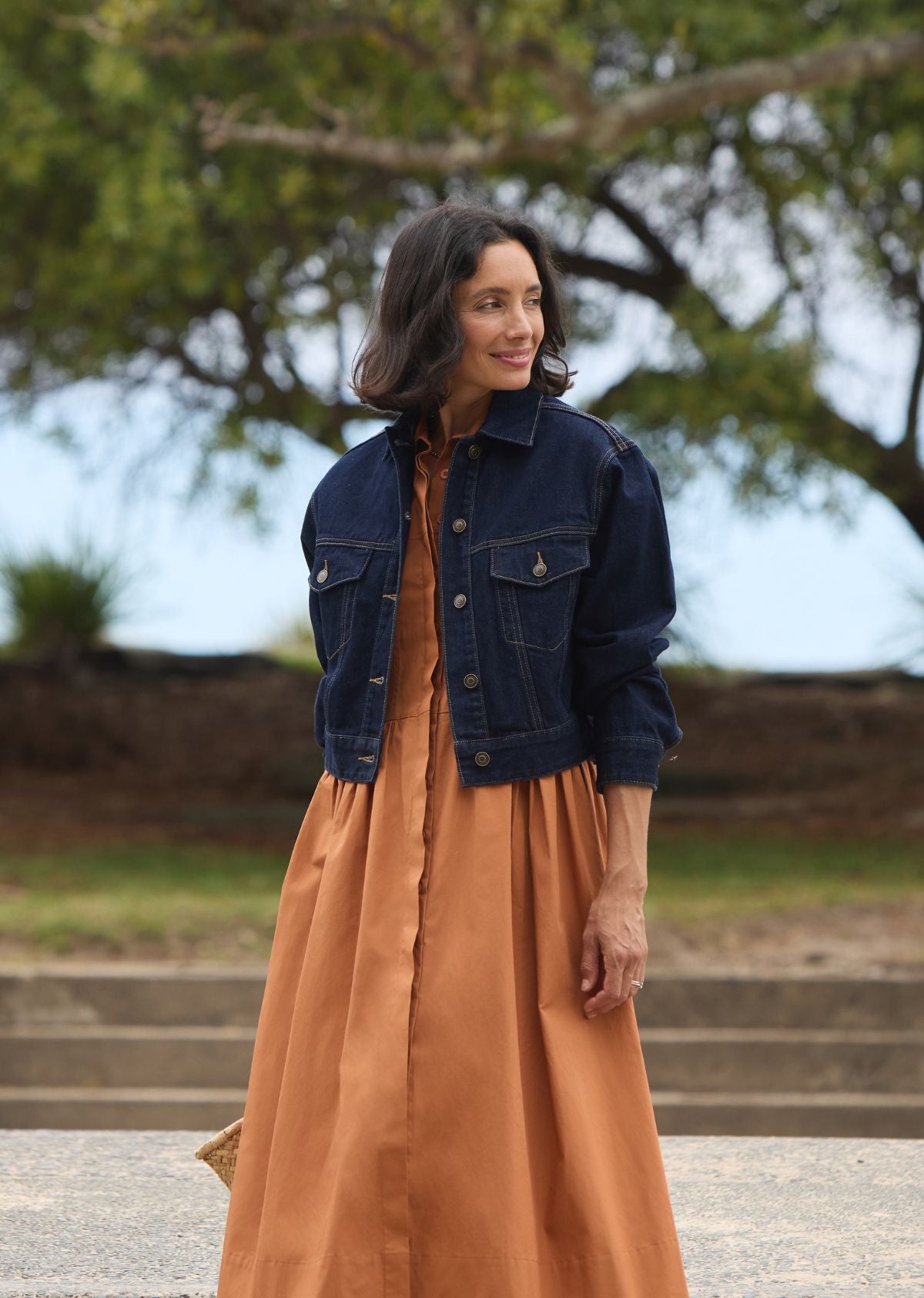 CHARLIE CROP DENIM JACKET - INDIGO