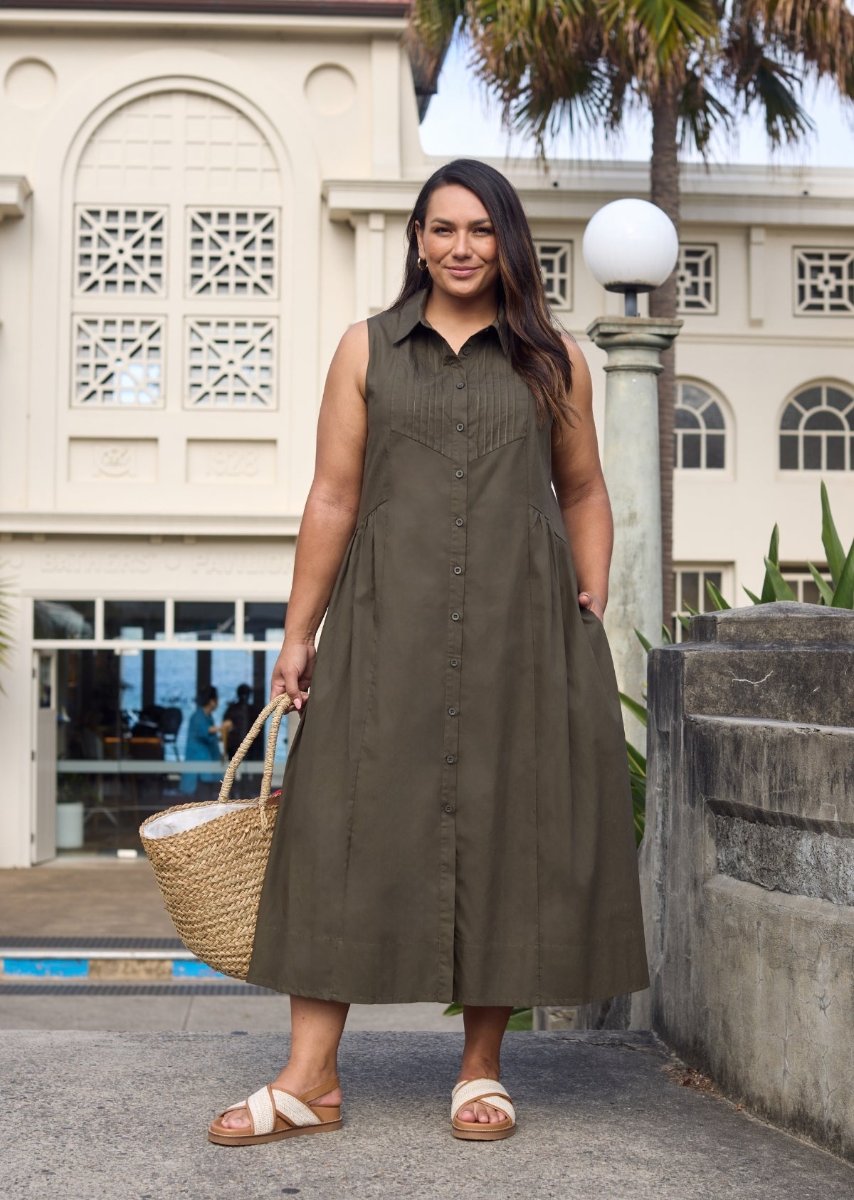 CORINNE SHIRTDRESS - KHAKI