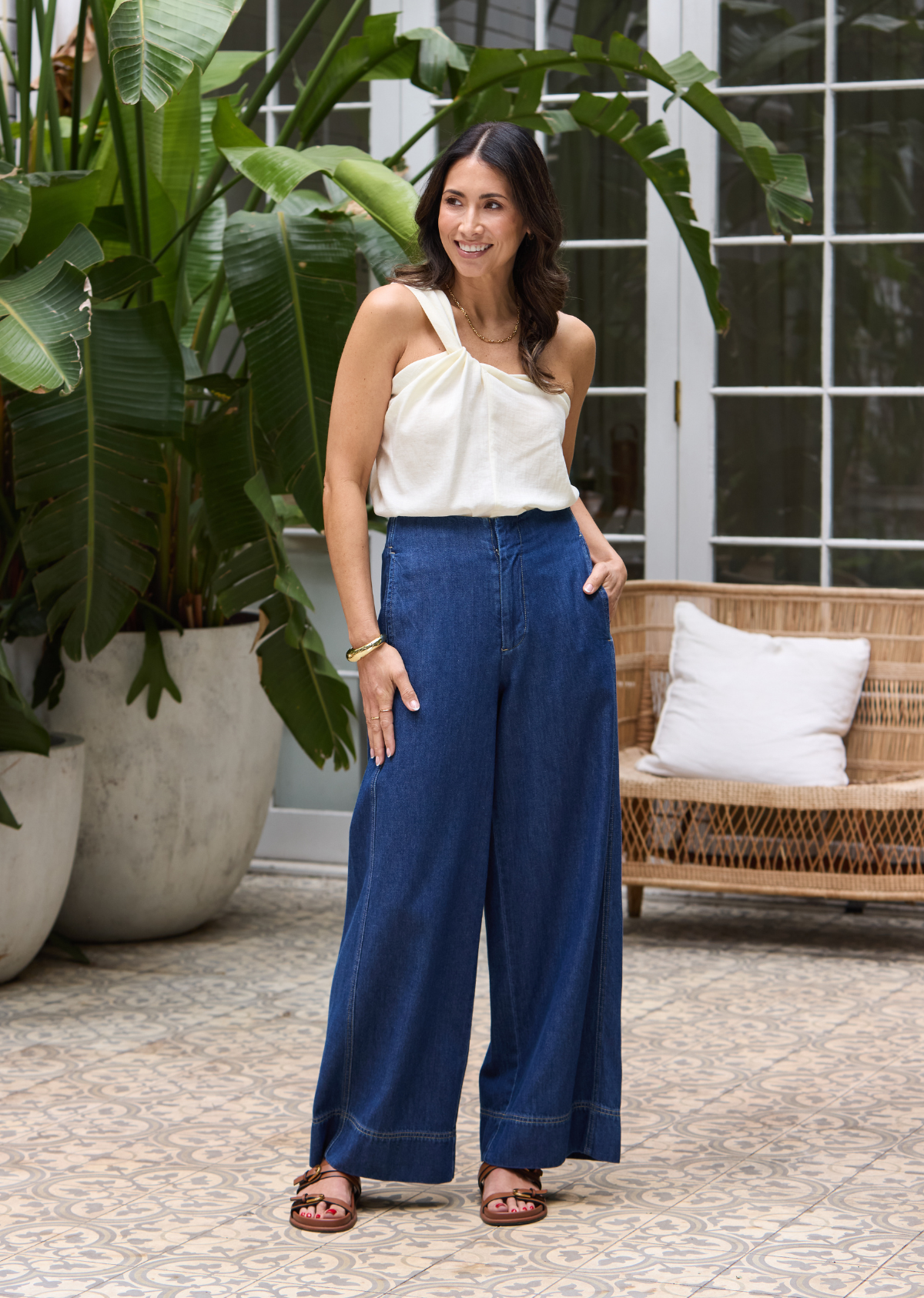 HOLLAND WIDE LEG DENIM PANT