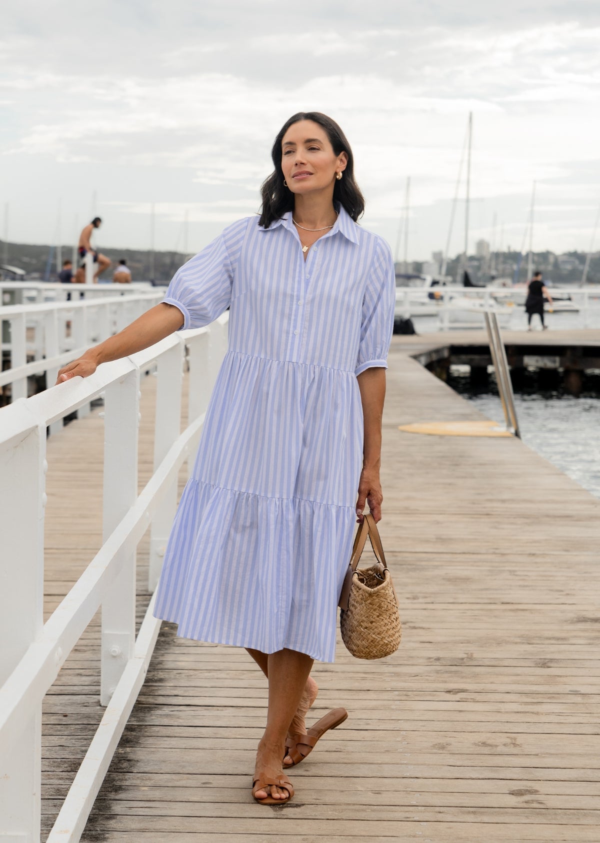 MARNIE SHIRTDRESS - SKY BLUE - PETITE