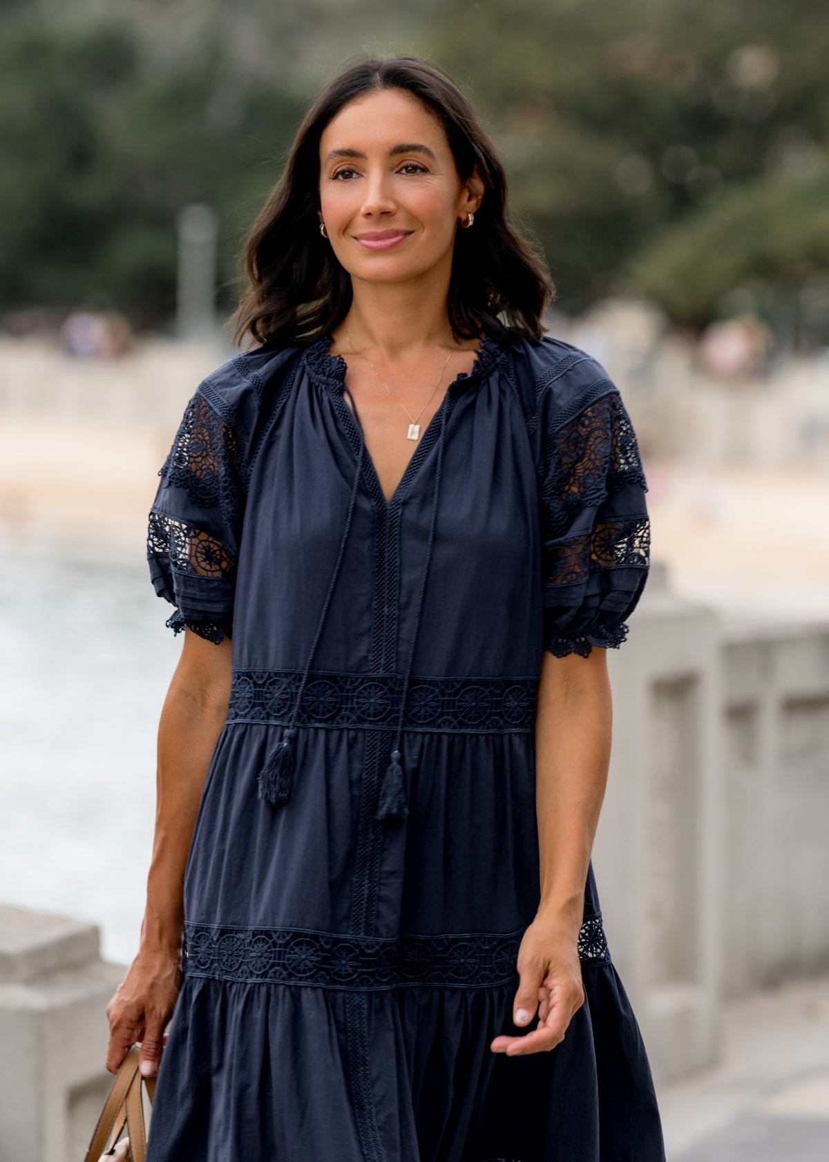 LOTUS MIDI DRESS - FRENCH NAVY