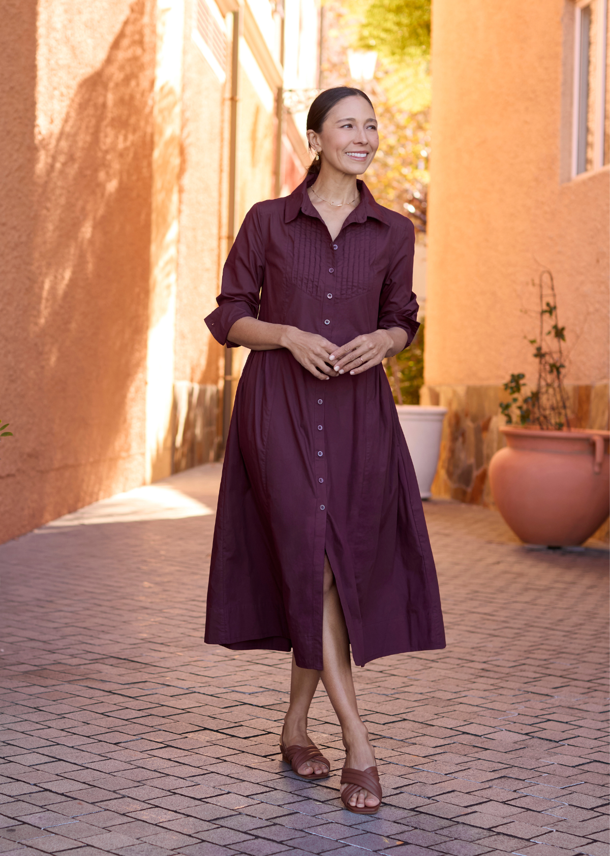 SUSIE SHIRTDRESS - WINE