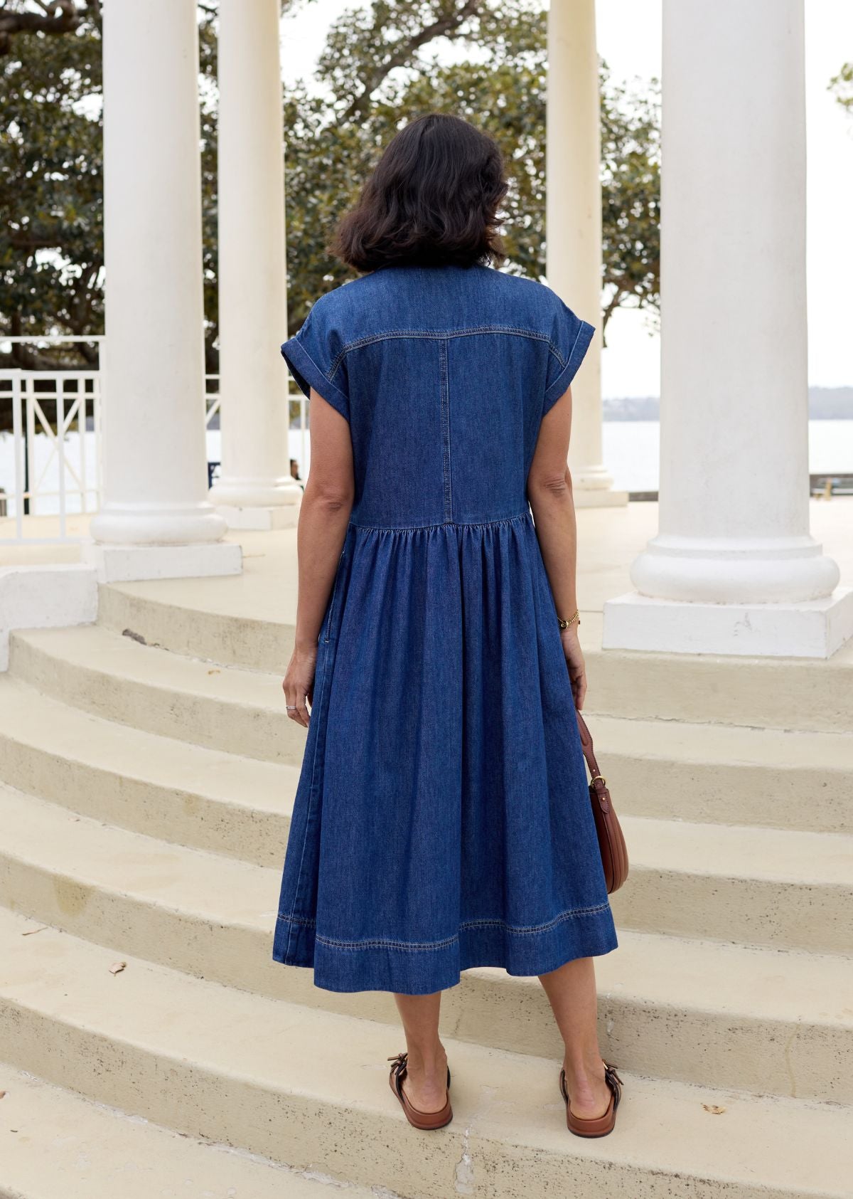 HARPER DENIM DRESS - MID BLUE