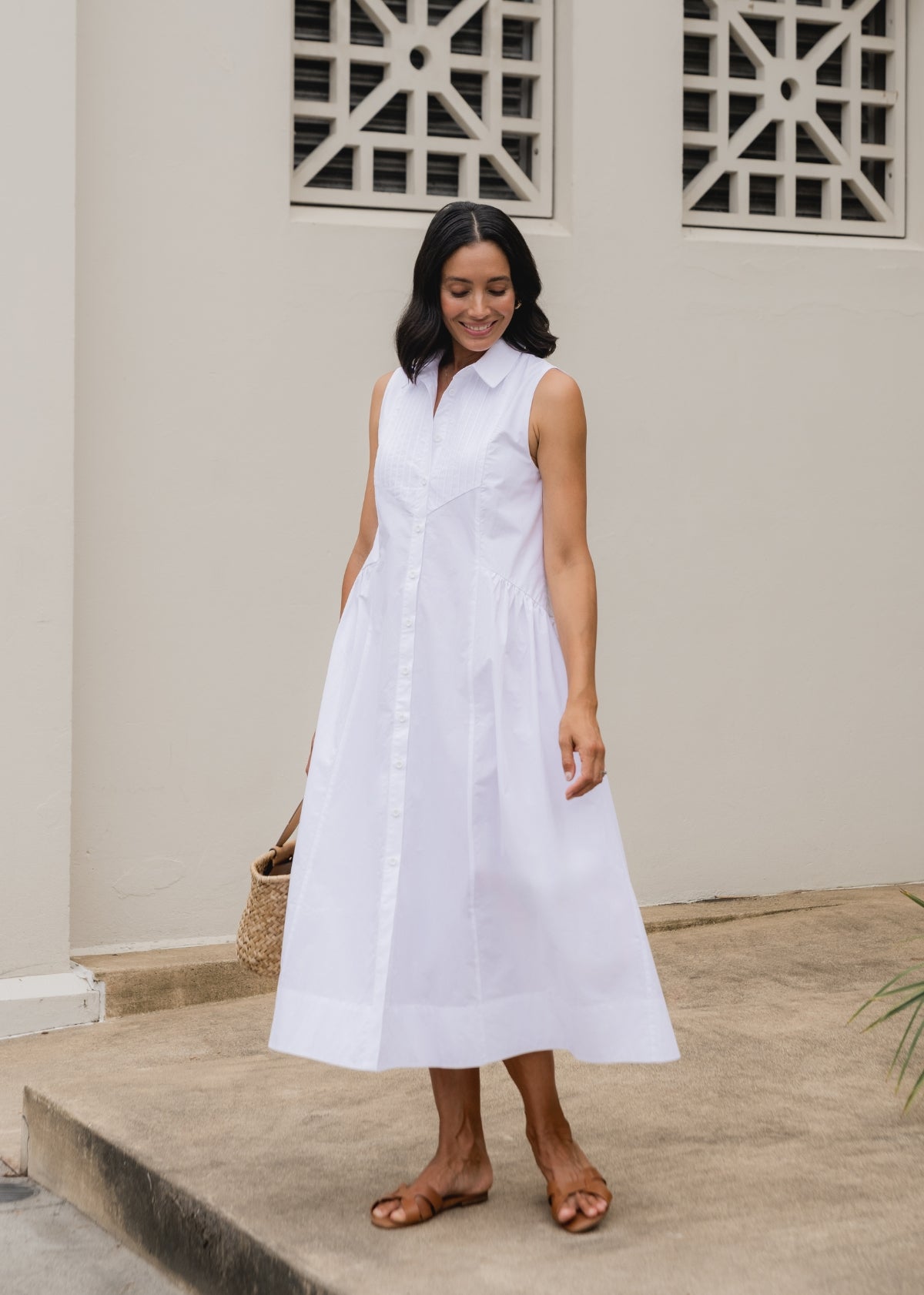 Corinne Strapless Lace Midi Dress in White