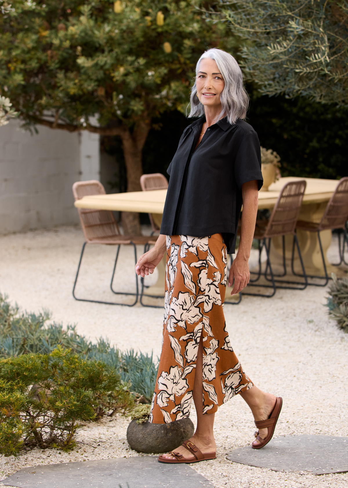 ZELDA MIDI SKIRT - PEONY PRINT