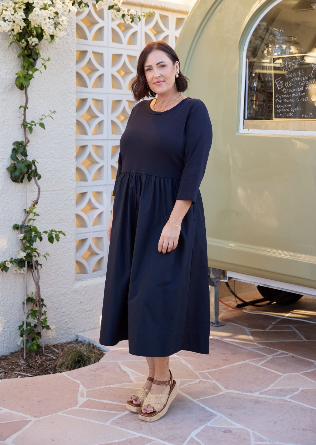 LOLA MIDI DRESS - FRENCH NAVY