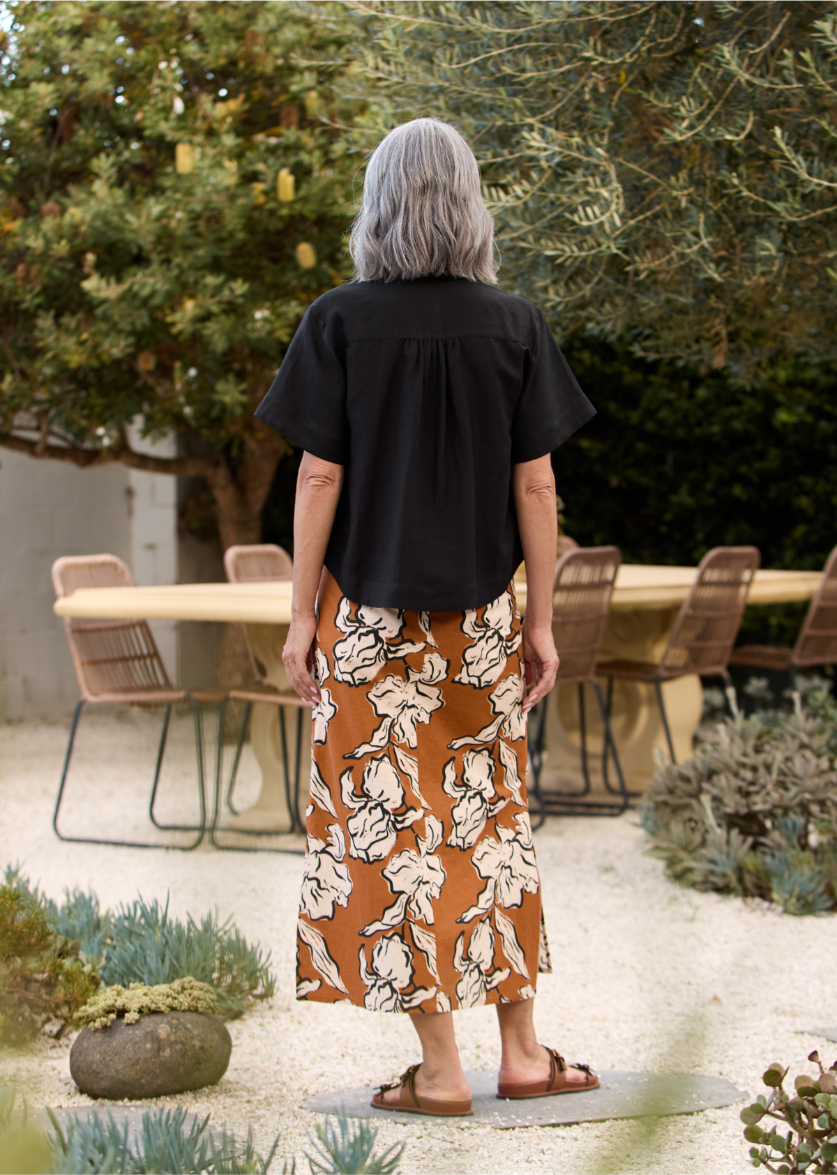 ZELDA MIDI SKIRT - PEONY PRINT