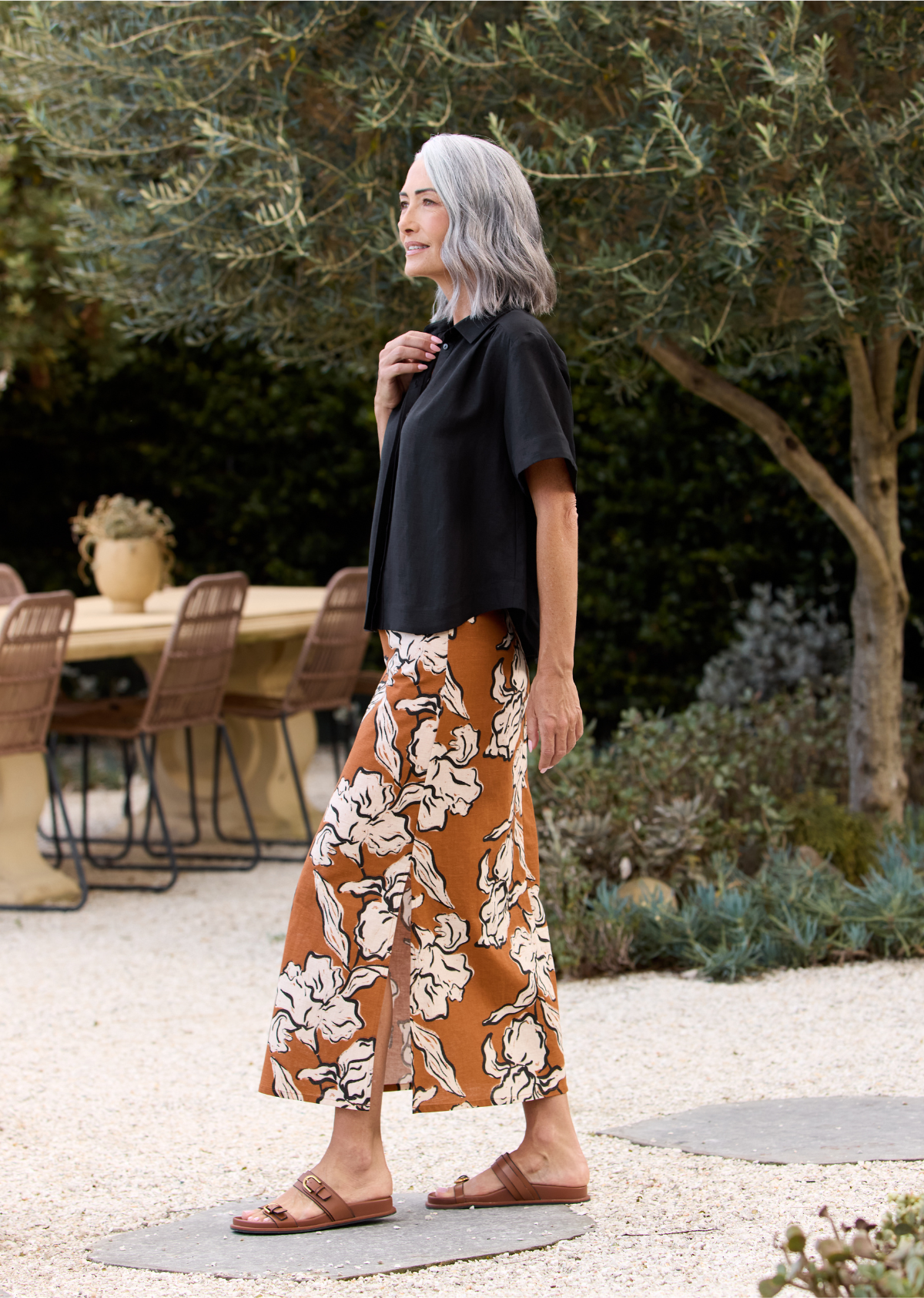 ZELDA MIDI SKIRT - PEONY PRINT