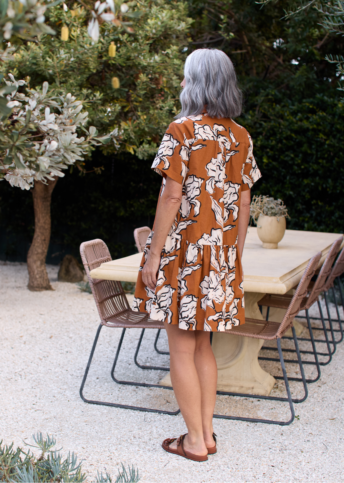 SADIE MINI DRESS - PEONY PRINT