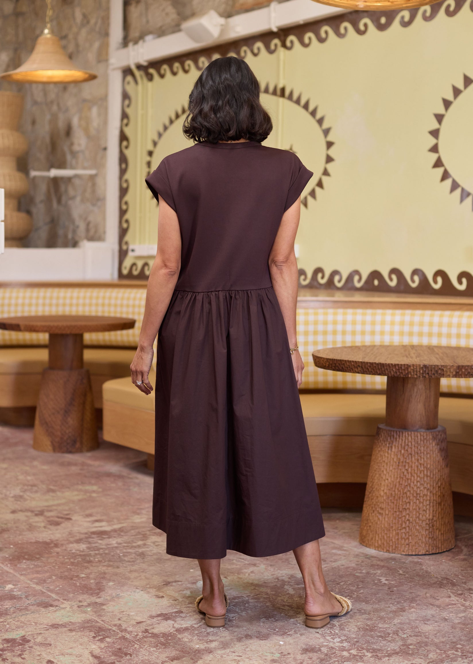 GRETA MIDI DRESS - CHOCOLATE - PETITE