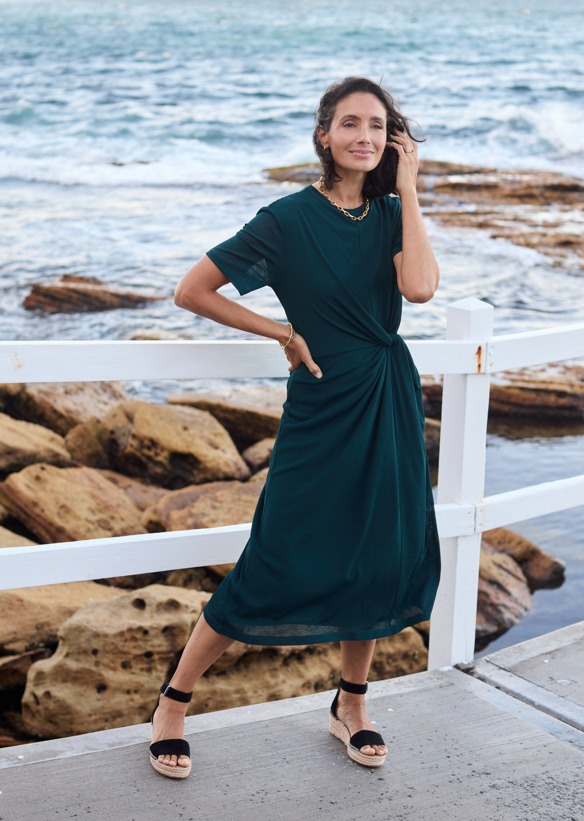 JESINTA JERSEY DRESS - EMERALD