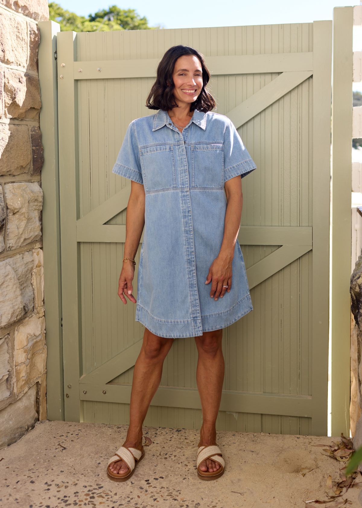 SADIE DENIM SHIRT DRESS - LIGHT BLUE
