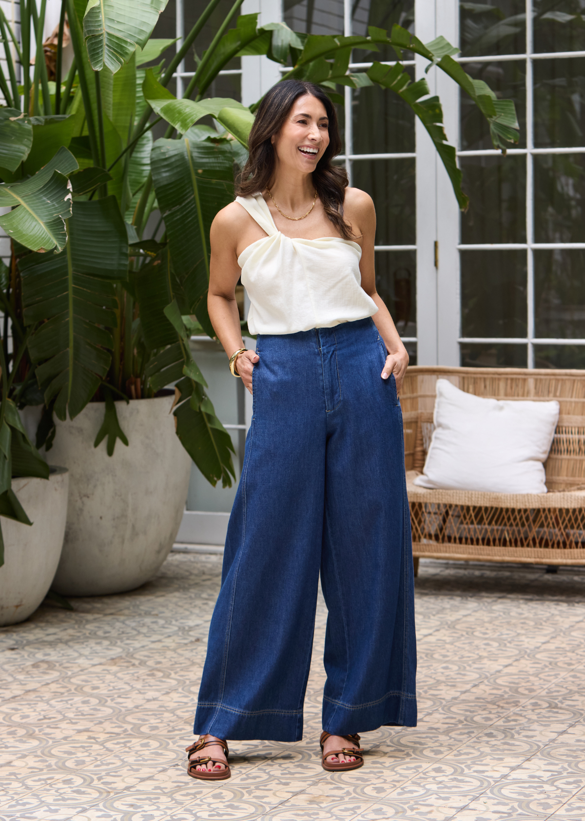 HOLLAND WIDE LEG DENIM PANT