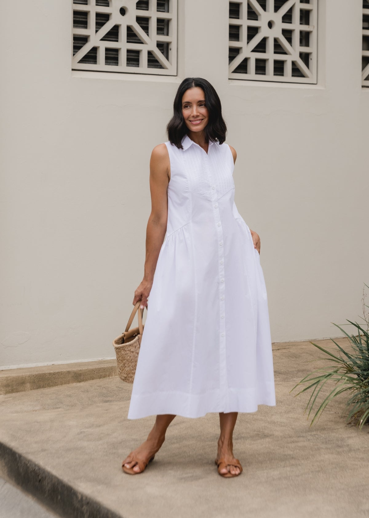 CORINNE SHIRTDRESS - WHITE