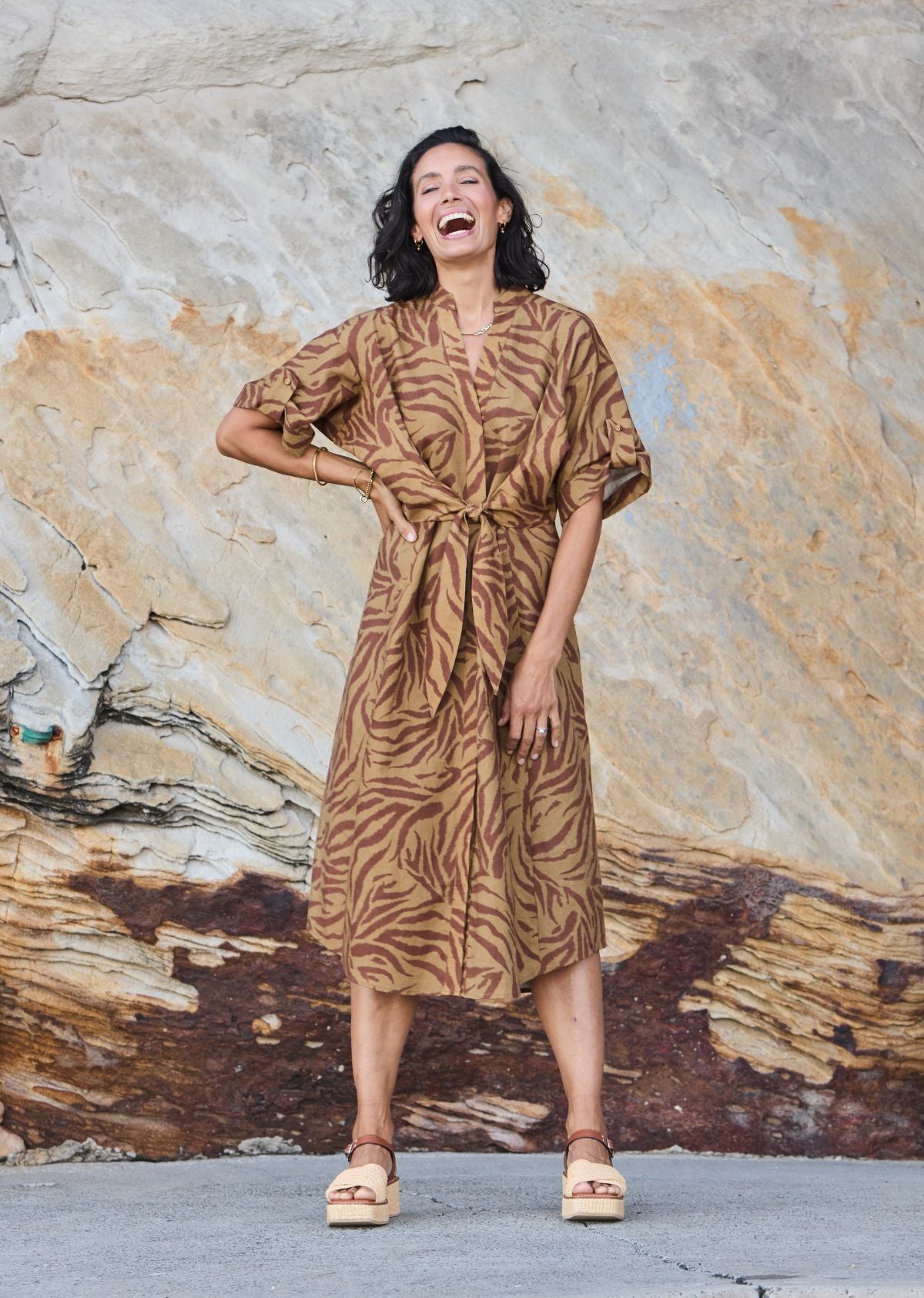 CHLOE MIDI DRESS - AZURA PRINT