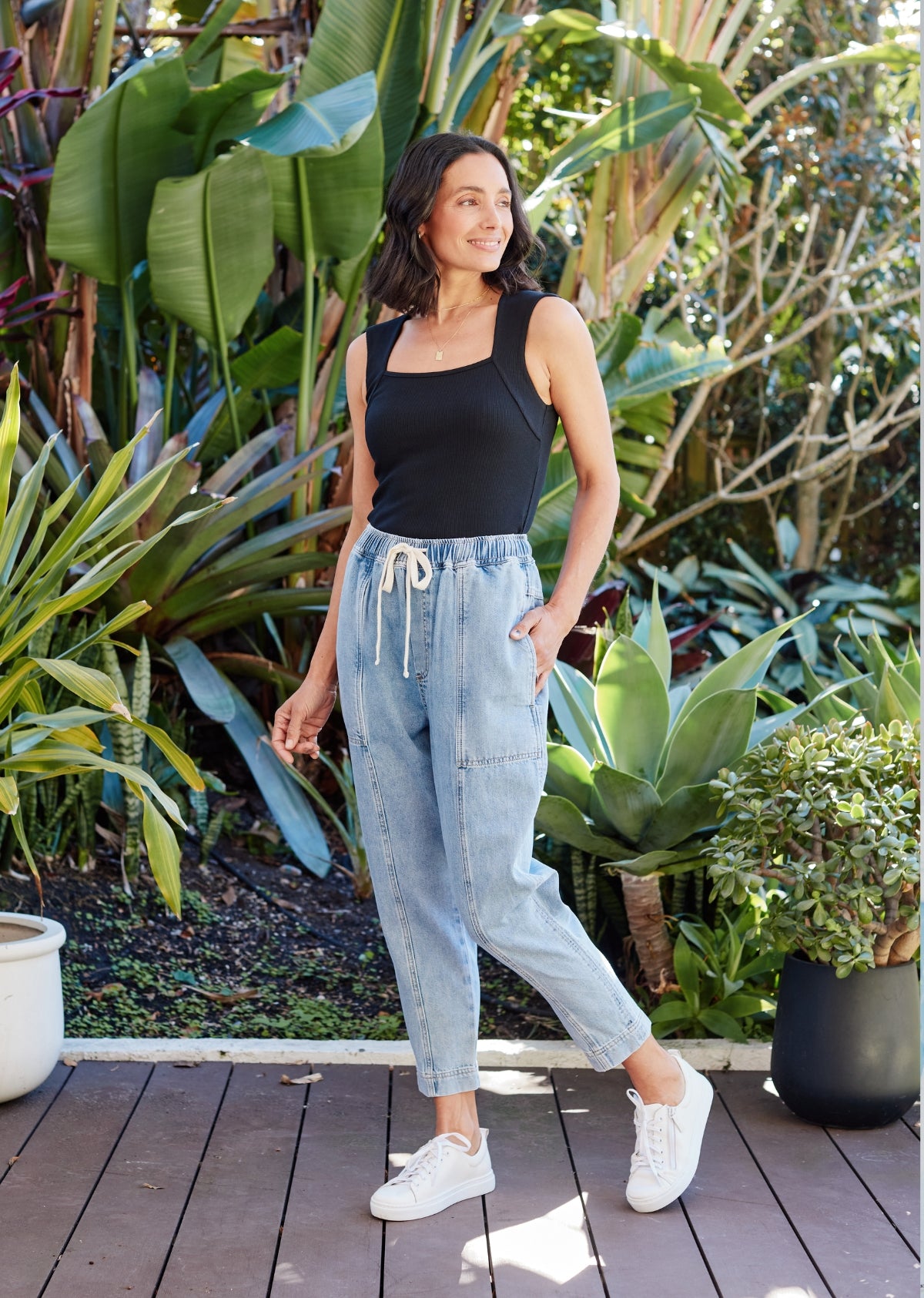 JEMIMA RIB TANK - BLACK