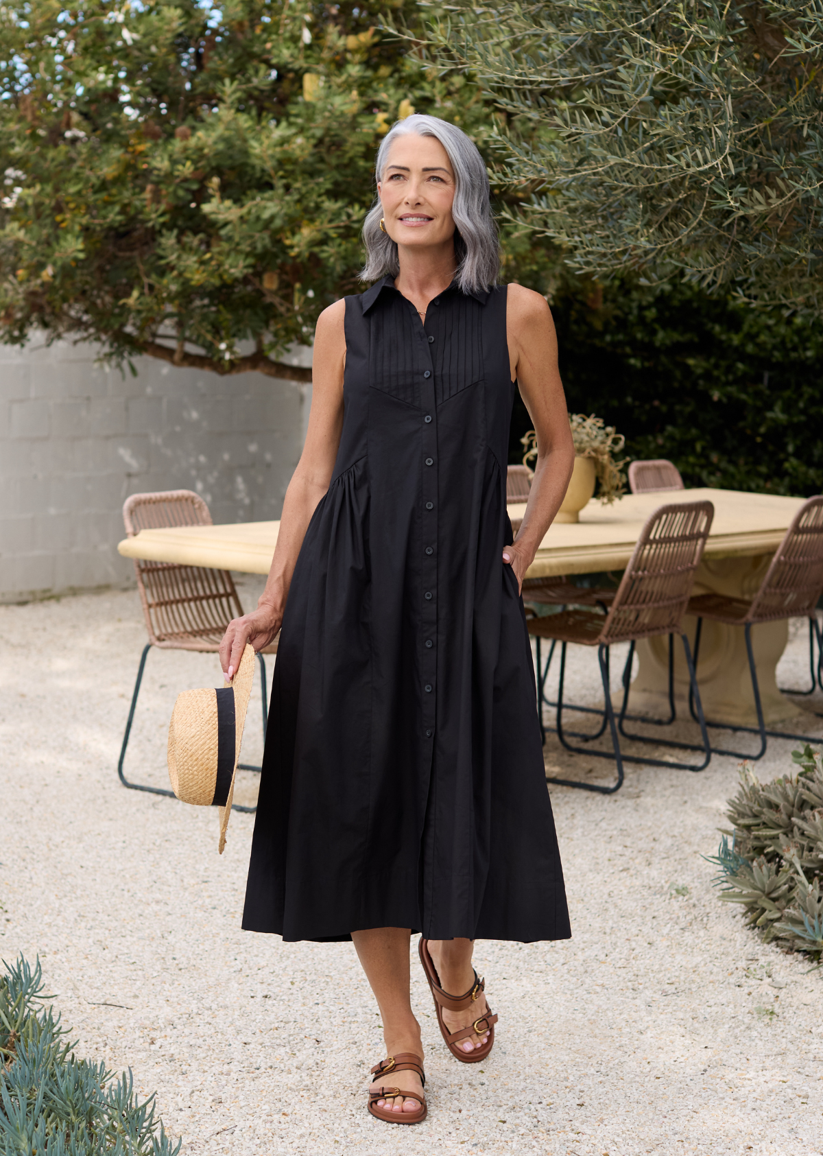 CORINNE SHIRTDRESS - BLACK
